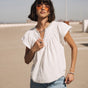 

Loose top with studded details Woman Tillie Plain Color white | Freeman T. Porter