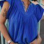 

Loose top with studded details Woman Tillie Plain Color dazzling blue | Freeman T. Porter