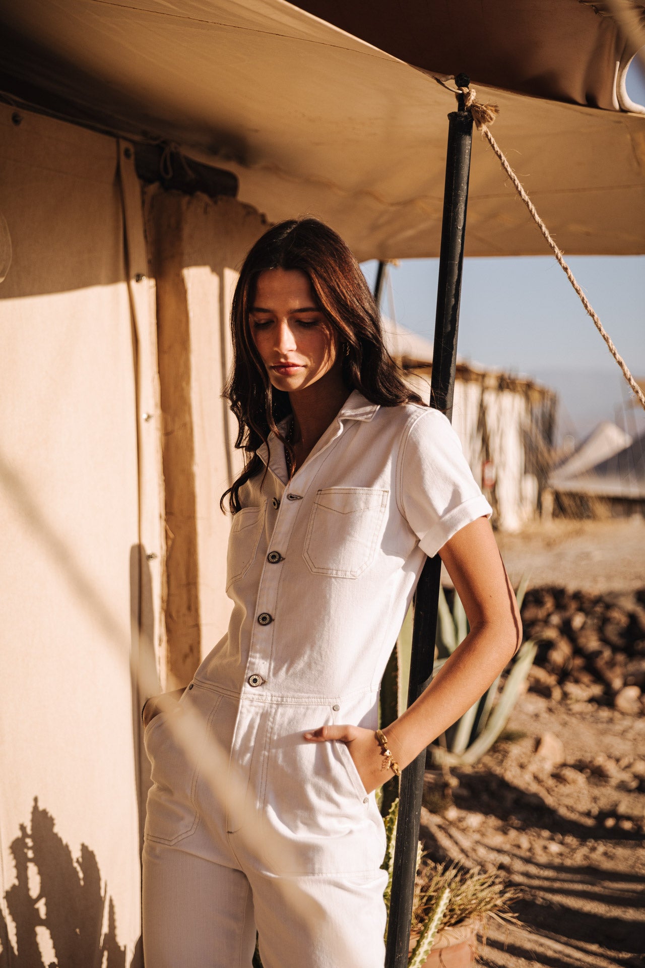 

Combinaison en denim Femme Tifany Andalousia off white | Freeman T. Porter