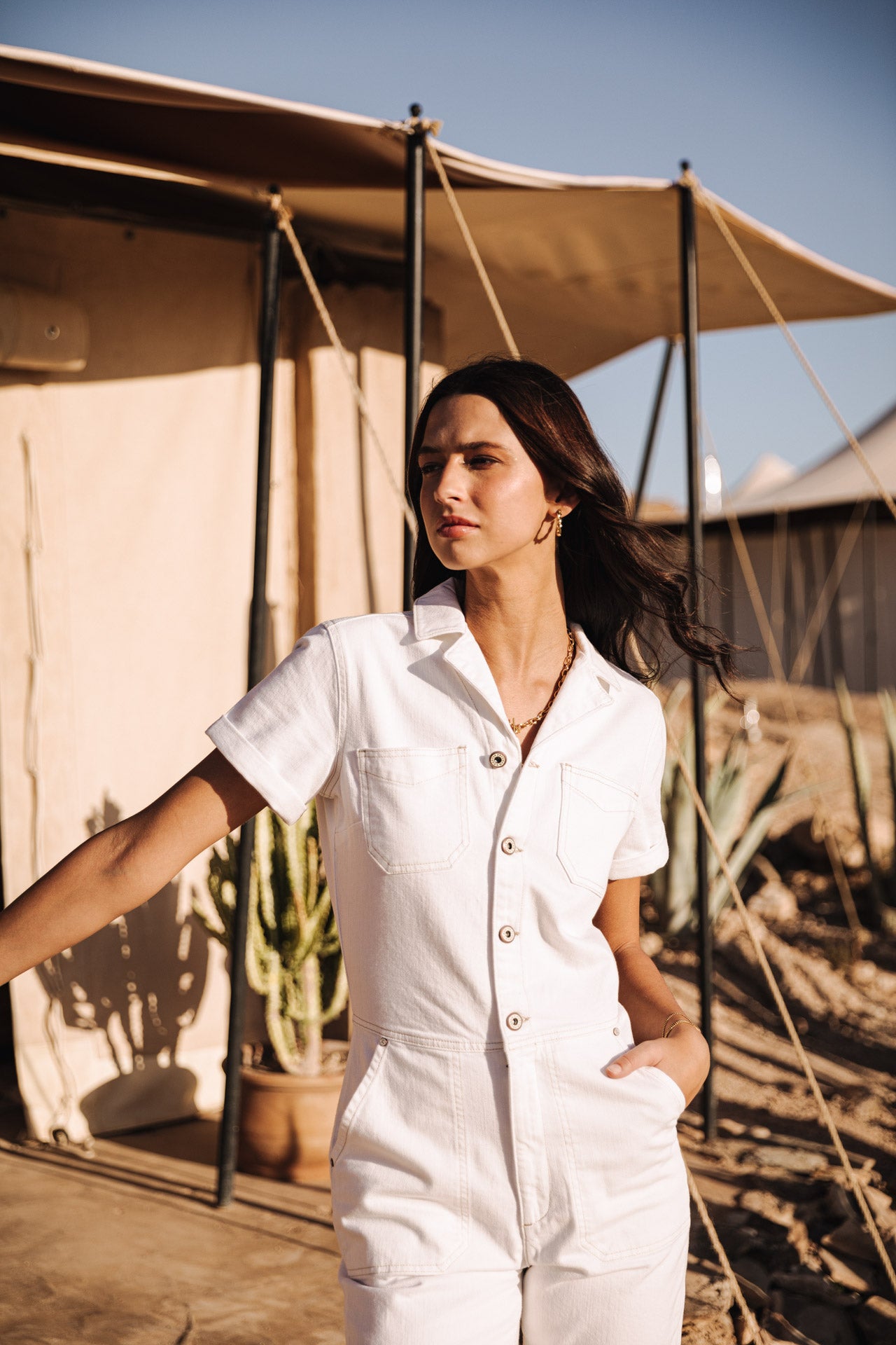 

Combinaison en denim Femme Tifany Andalousia off white | Freeman T. Porter