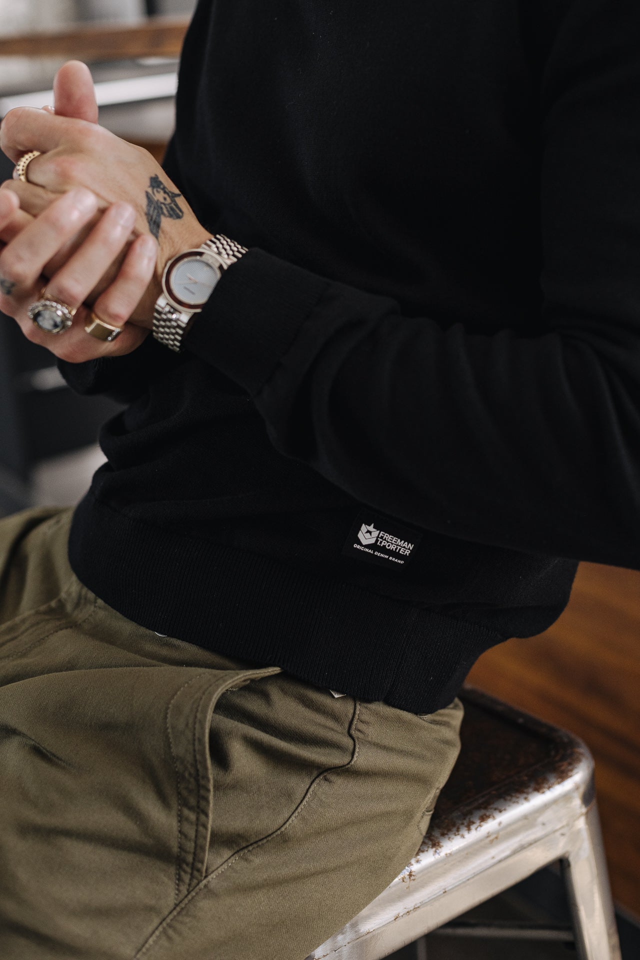 

Pull col rond Homme Sonny Conwy black | Freeman T. Porter