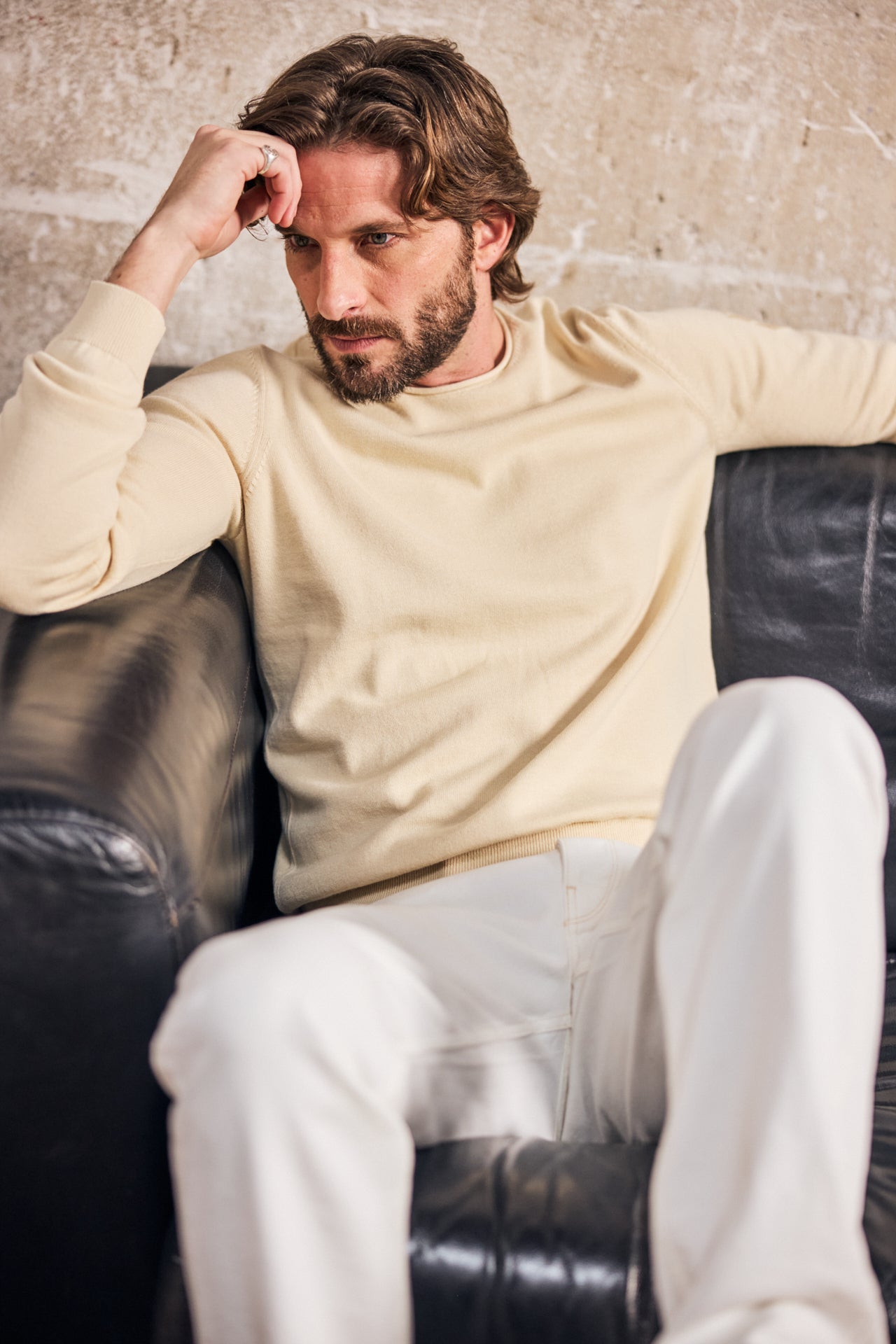 

Round-neck sweater Men Sonny Conwy wood ash | Freeman T. Porter