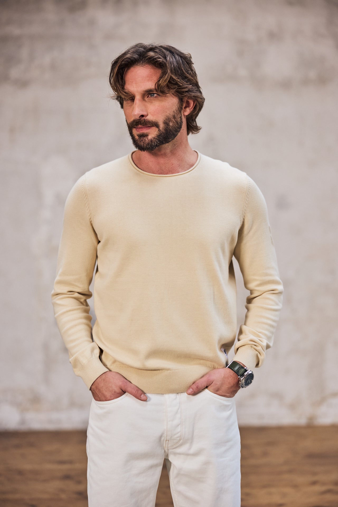 

Round-neck sweater Men Sonny Conwy wood ash | Freeman T. Porter