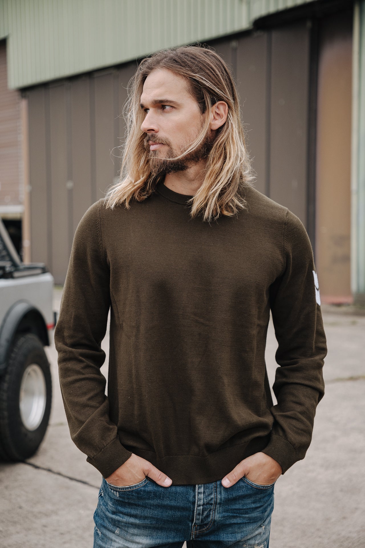 

Crew neck sweater Men Sonny Conwy olive night | Freeman T. Porter