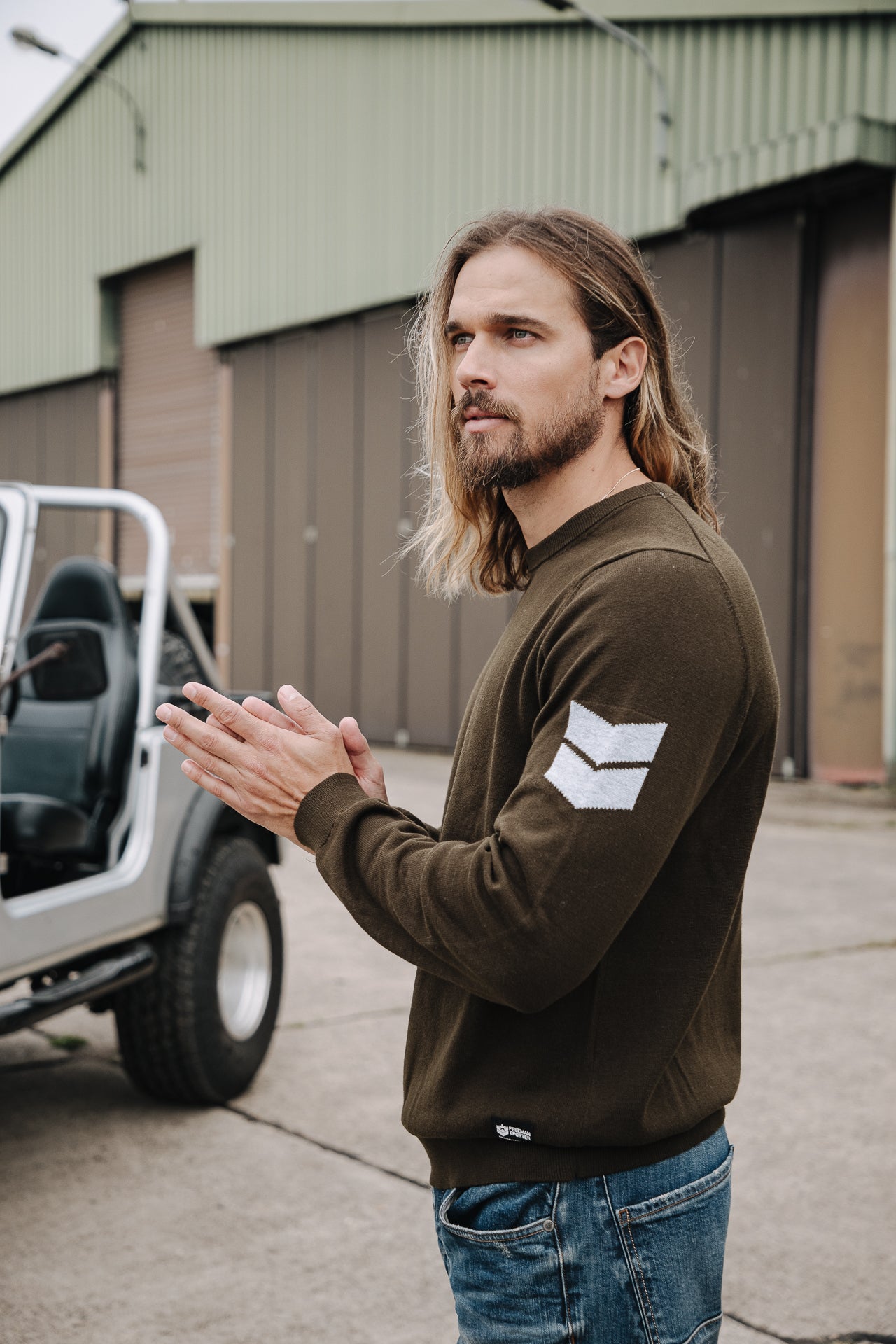 

Crew neck sweater Men Sonny Conwy olive night | Freeman T. Porter