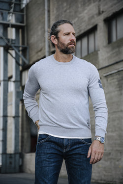 

Rundhals-Pullover Herren Sonny Conwy grey melange | Freeman T. Porter