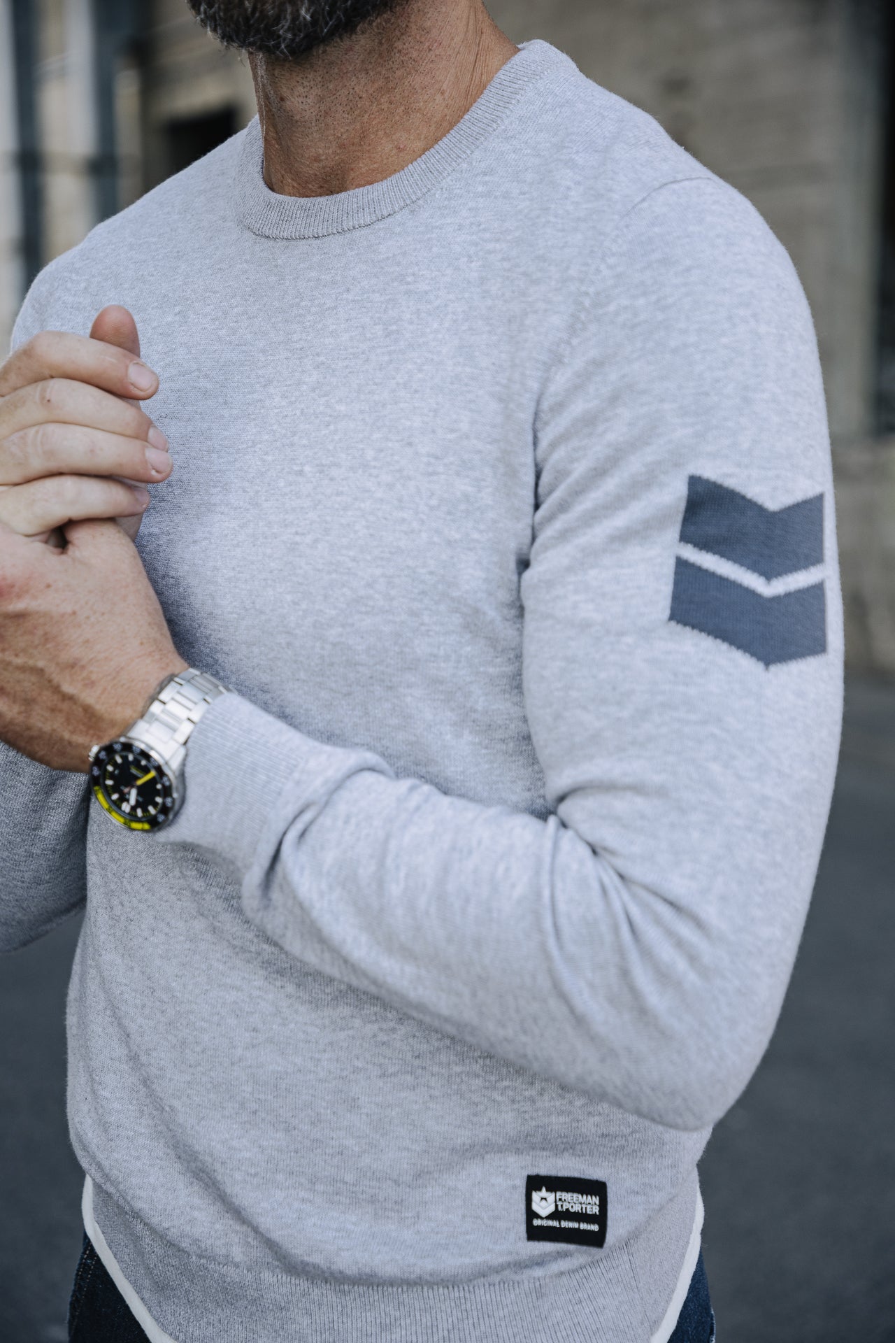 
              

Crew neck sweater Men Sonny Conwy grey melange | Freeman T. Porter
            