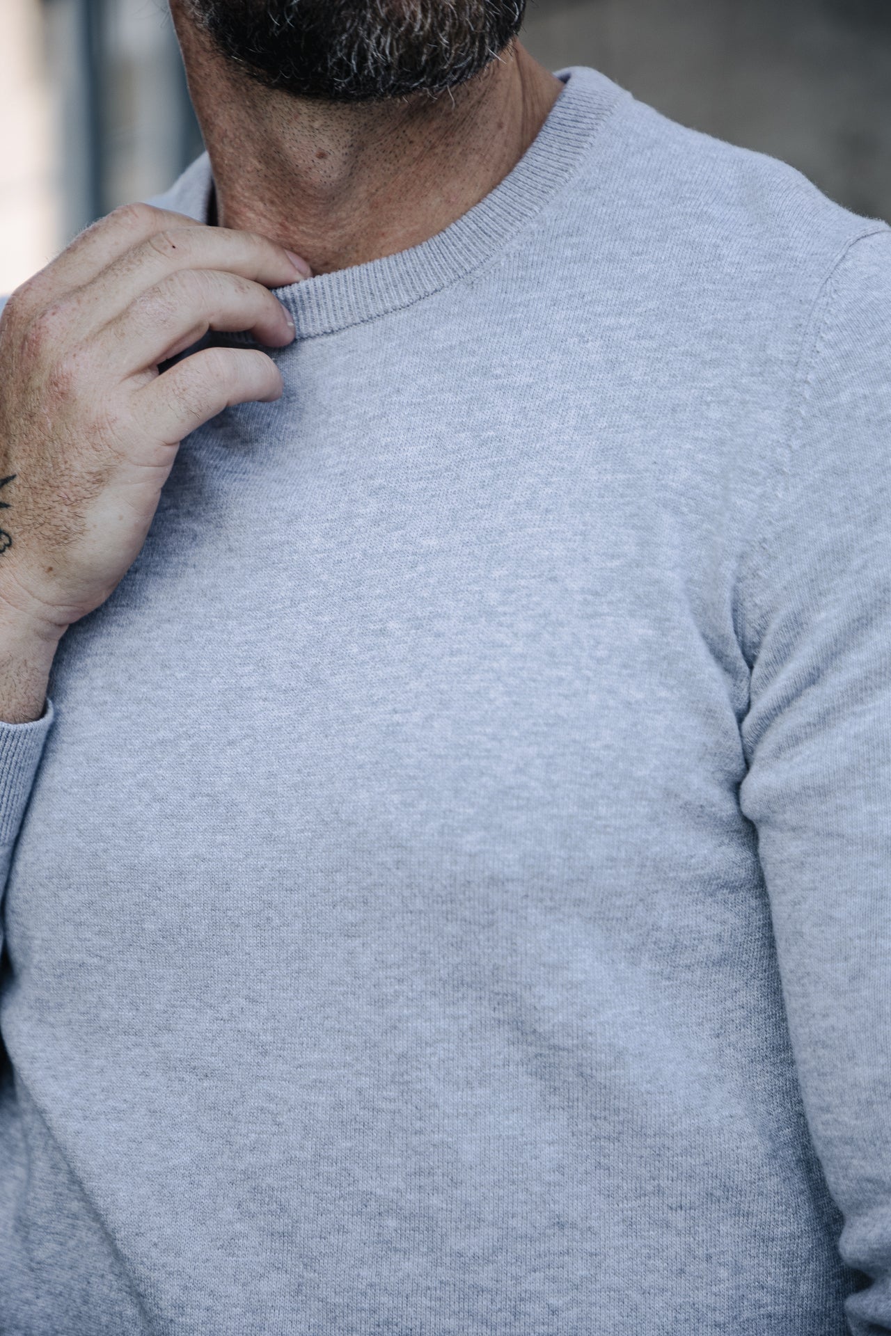 

Crew neck sweater Men Sonny Conwy grey melange | Freeman T. Porter