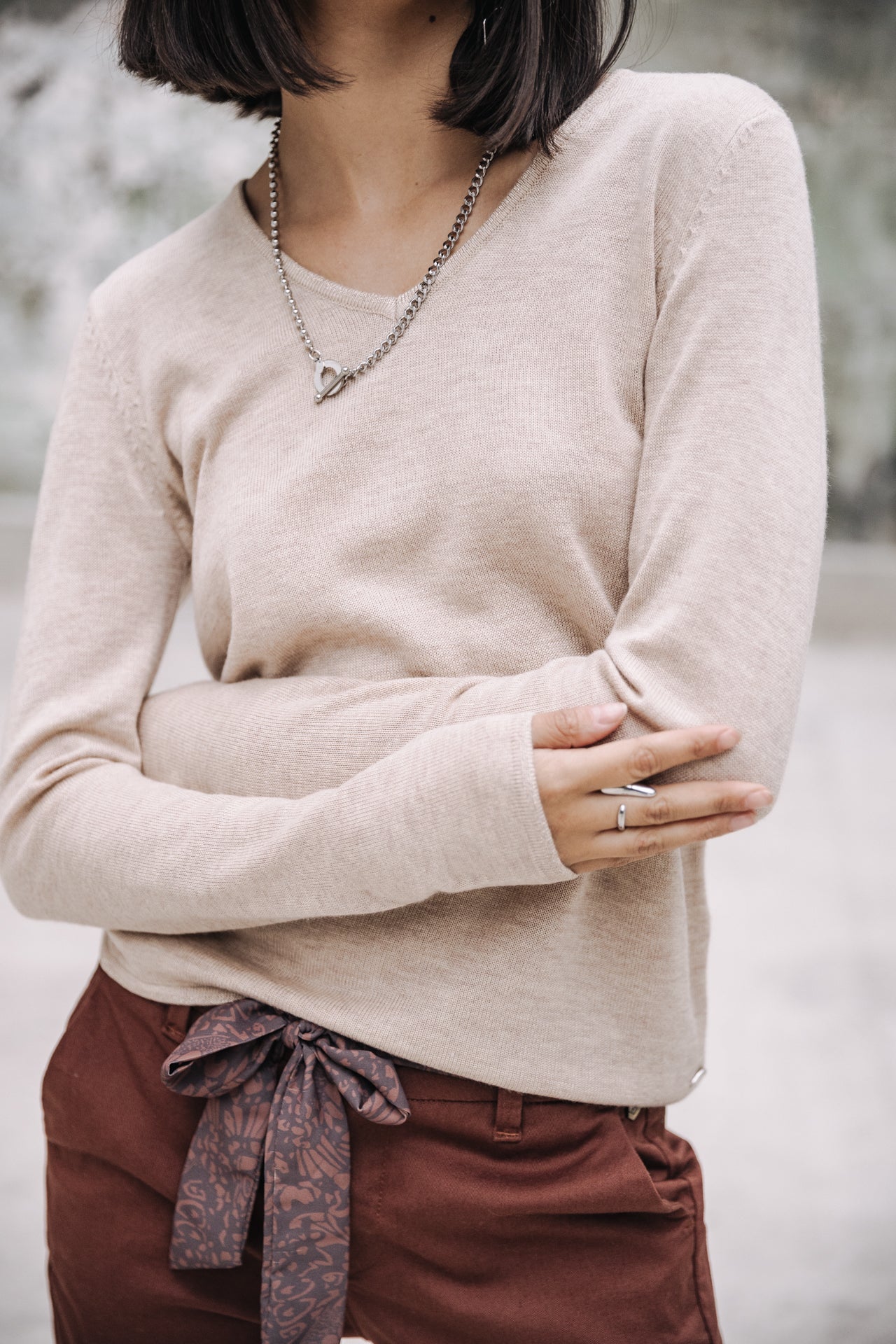 

Pull ajusté Femme Lorelia beige | Freeman T. Porter
