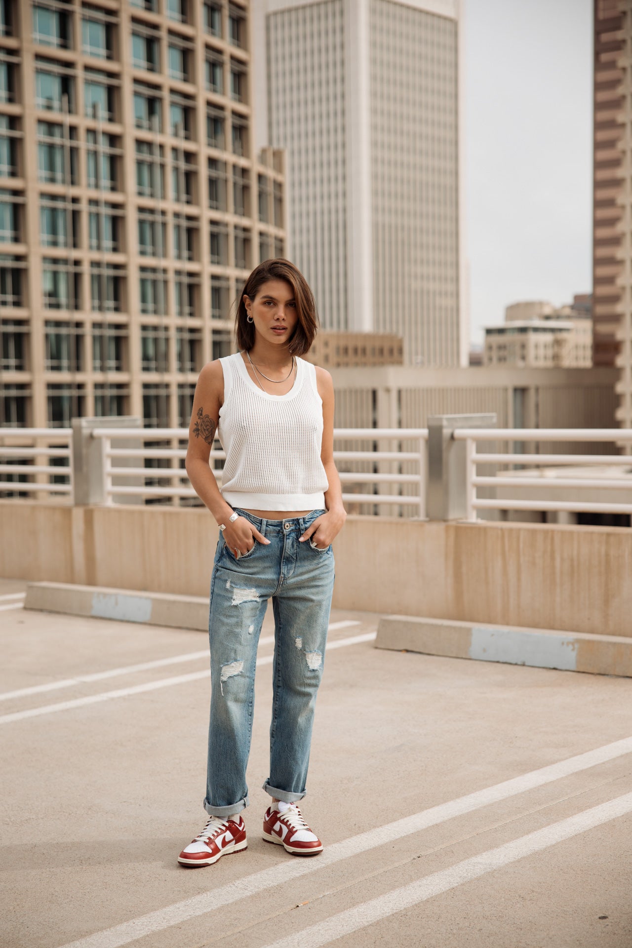

Camiseta de rejilla Mujer Dulcia Mesh off white | Freeman T. Porter