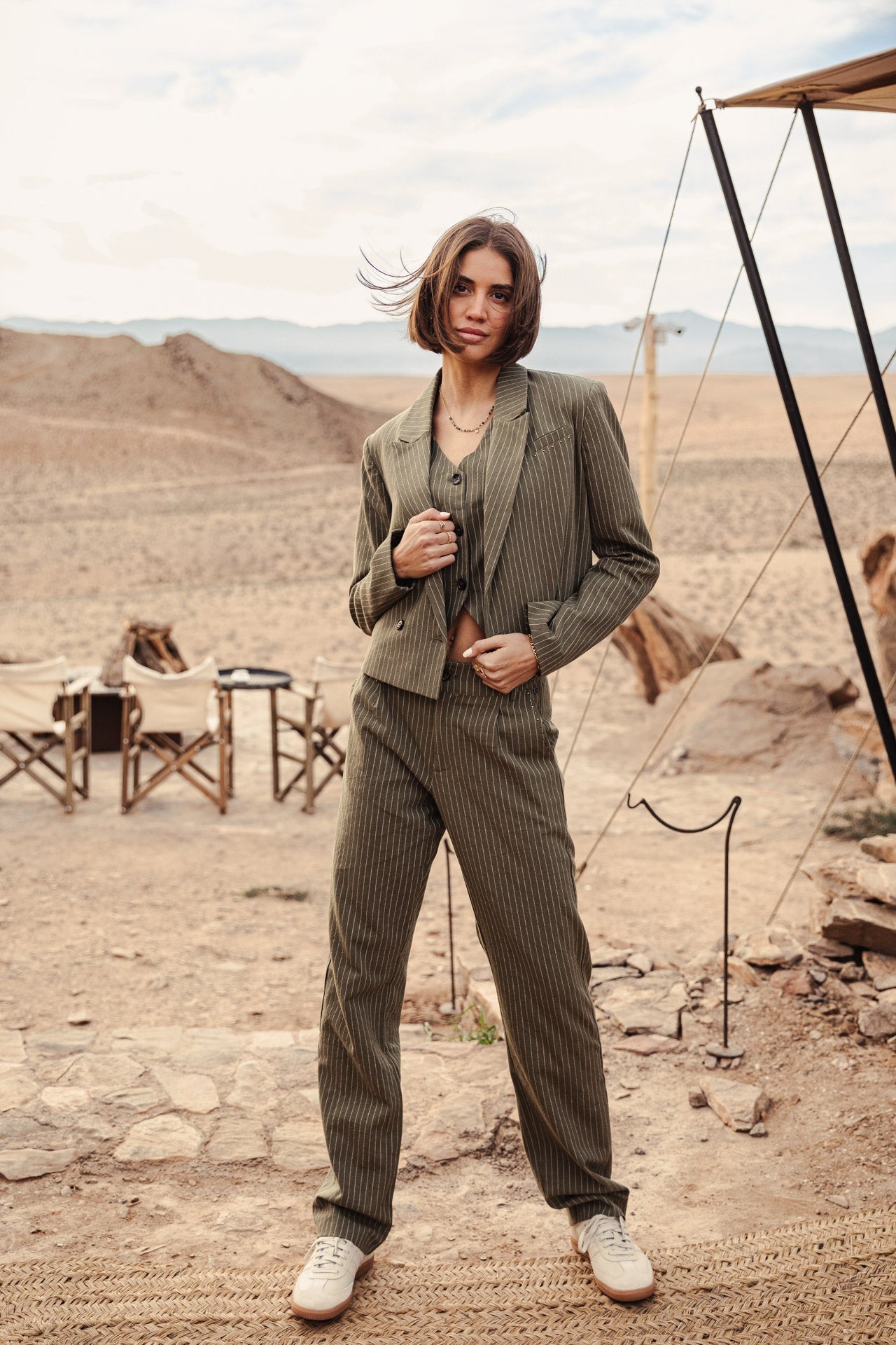 

Blazer cropped Femme Oceane Corsaire olivine | Freeman T. Porter