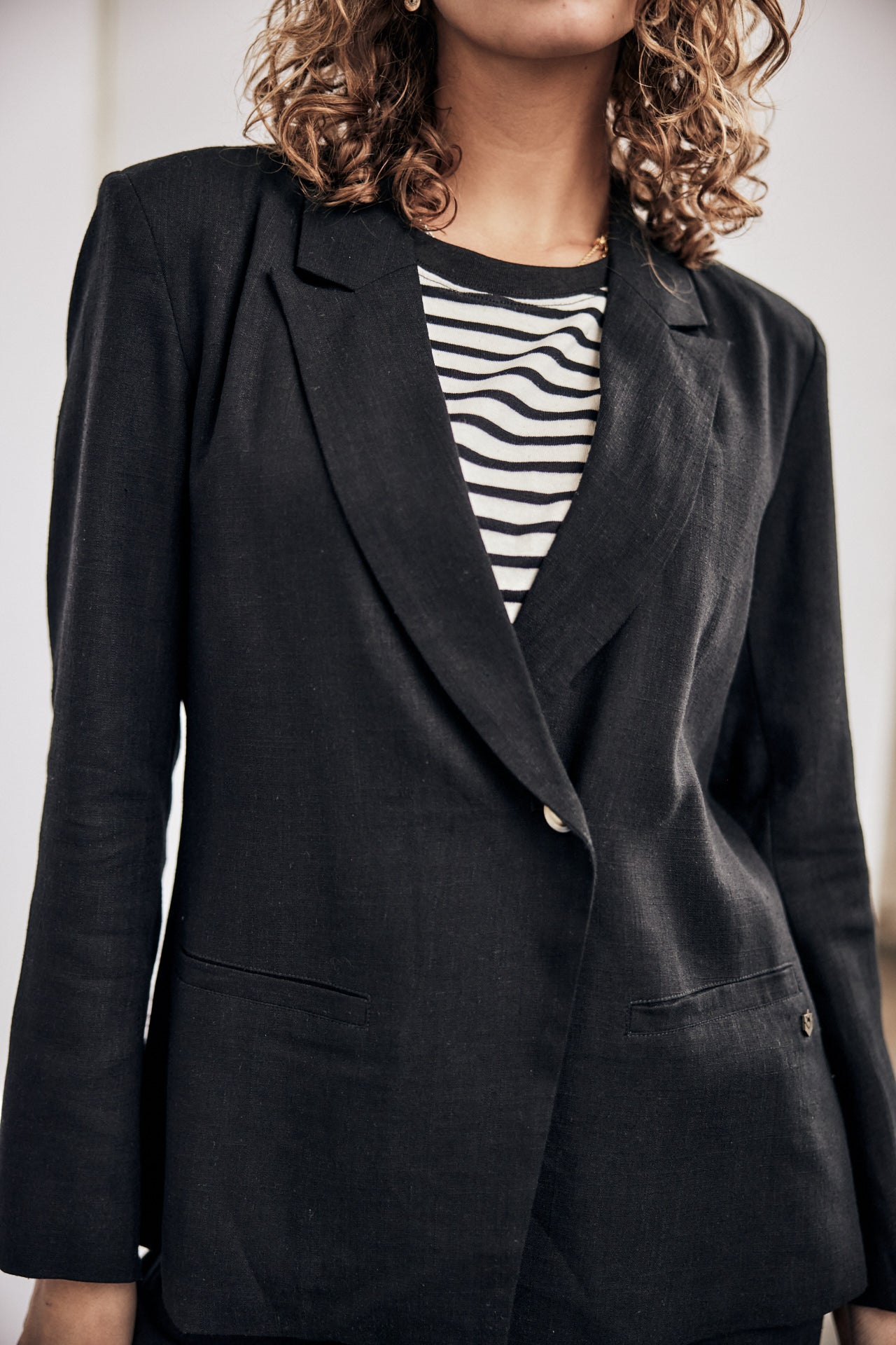 

Blazer droit en lin Femme Bernie black | Freeman T. Porter