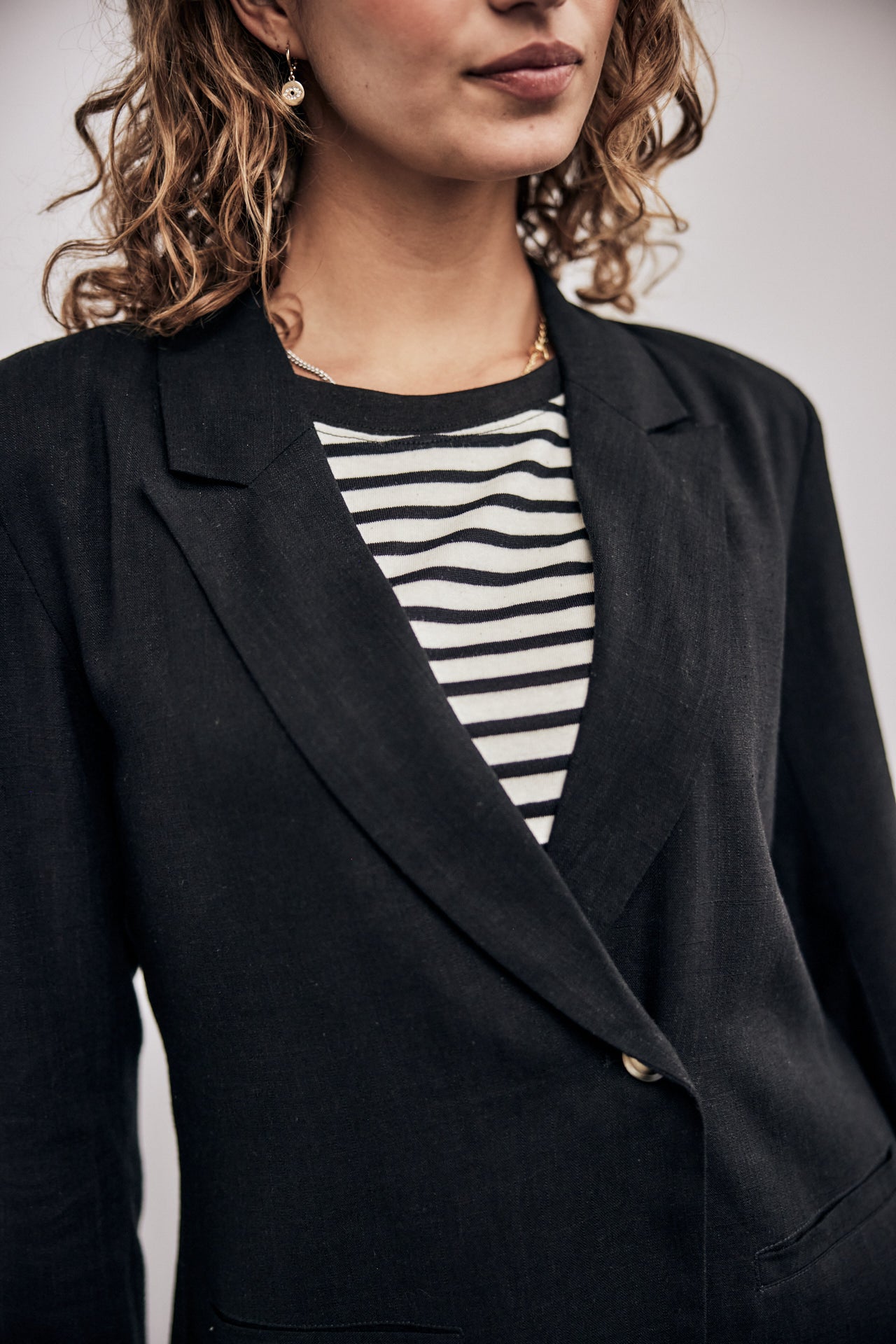 

Blazer droit en lin Femme Bernie black | Freeman T. Porter