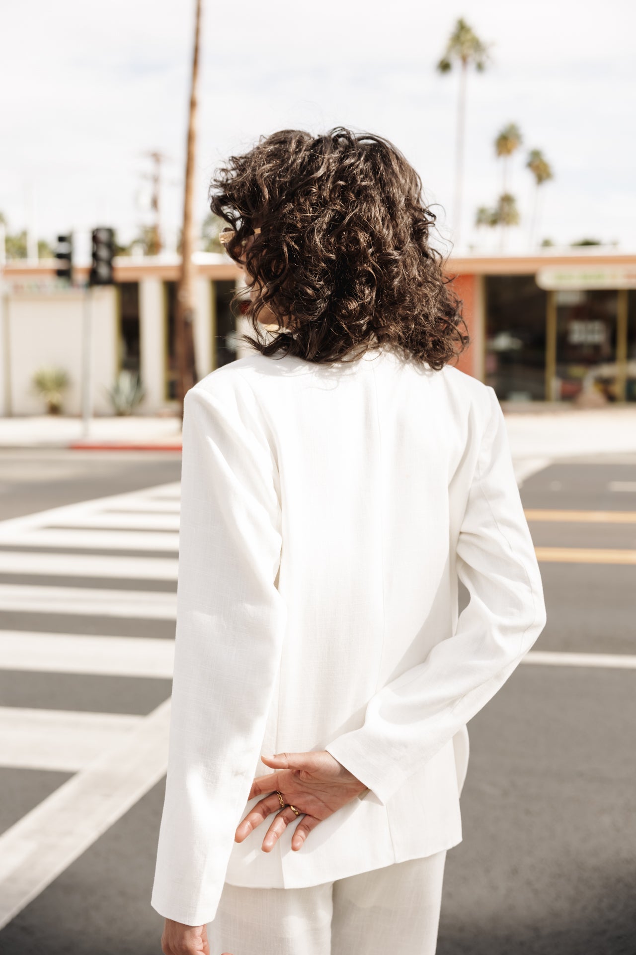 

Straight linen blazer Woman Bernie bright white | Freeman T. Porter