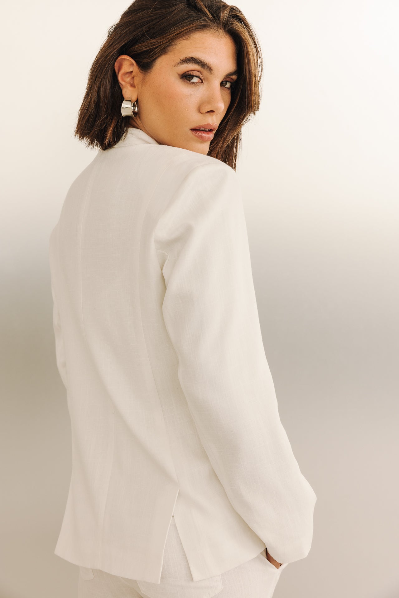 

Blazer droit en lin Femme Bernie Plain Linen bright white | Freeman T. Porter