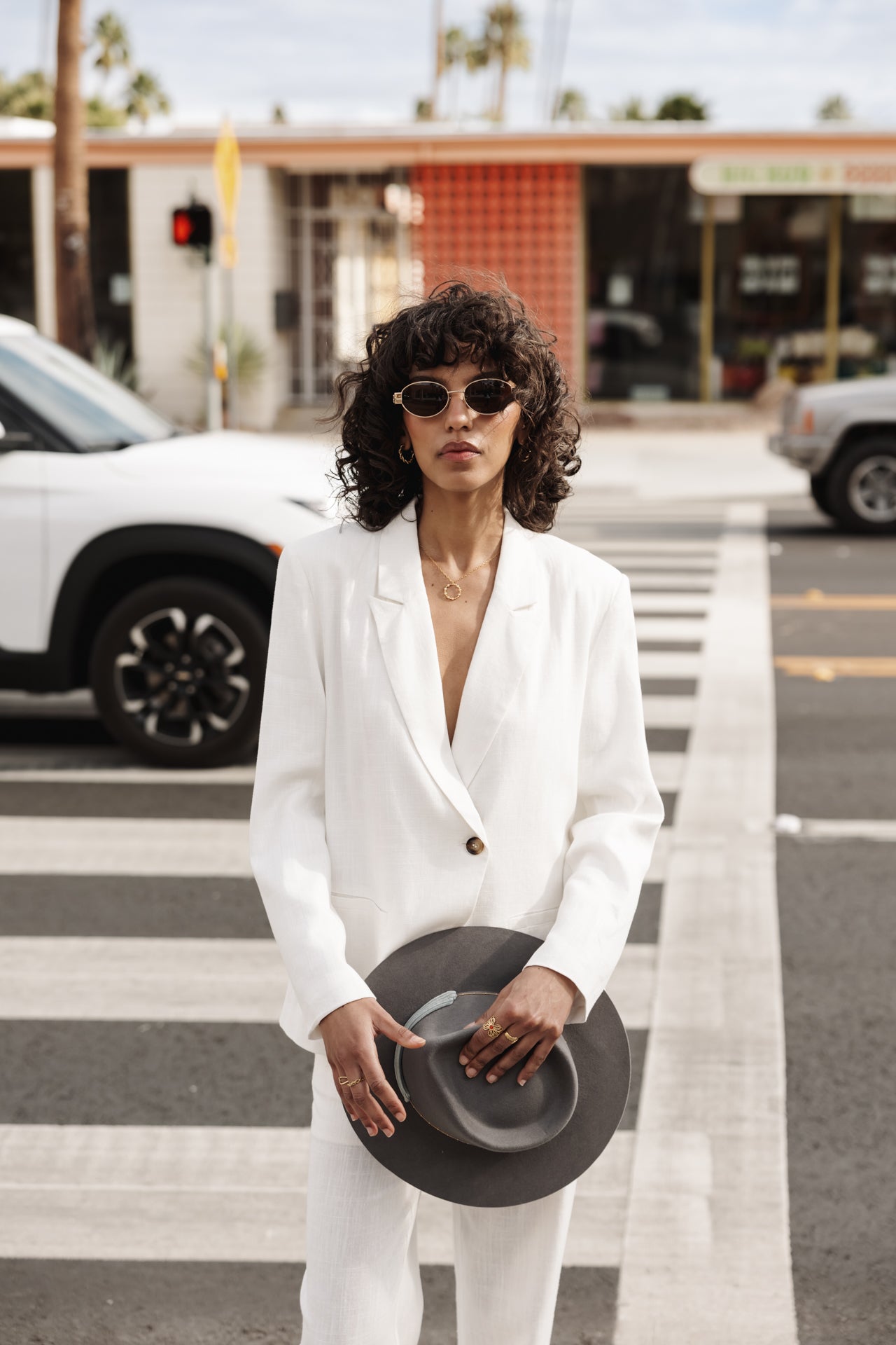 

Straight linen blazer Woman Bernie bright white | Freeman T. Porter