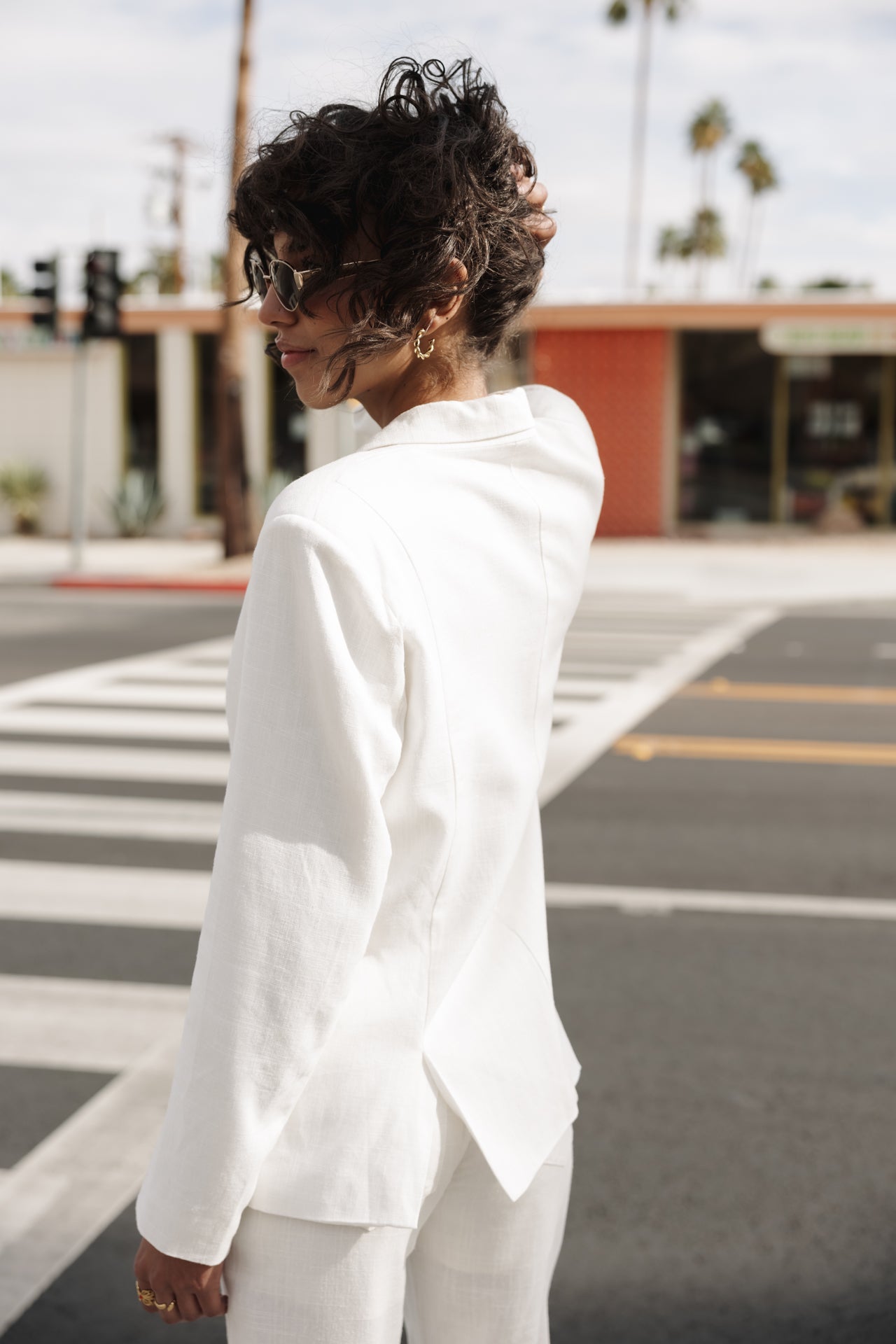 

Straight linen blazer Woman Bernie bright white | Freeman T. Porter