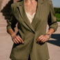 

Blazer large Femme Bernie Plain Linen martini olive | Freeman T. Porter
