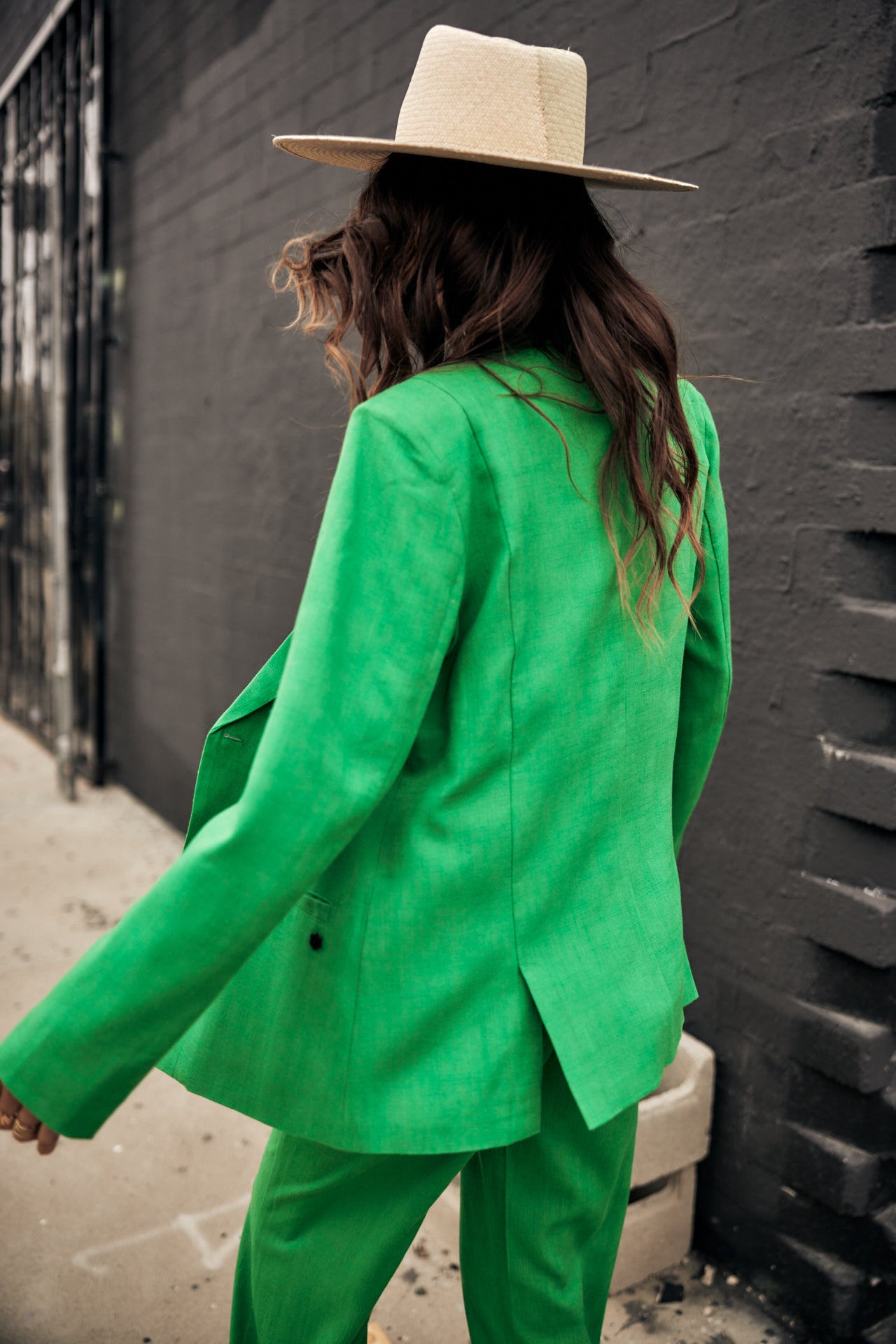 

Straight linen blazer Women Bernie Plain Linen jolly green | Freeman T. Porter