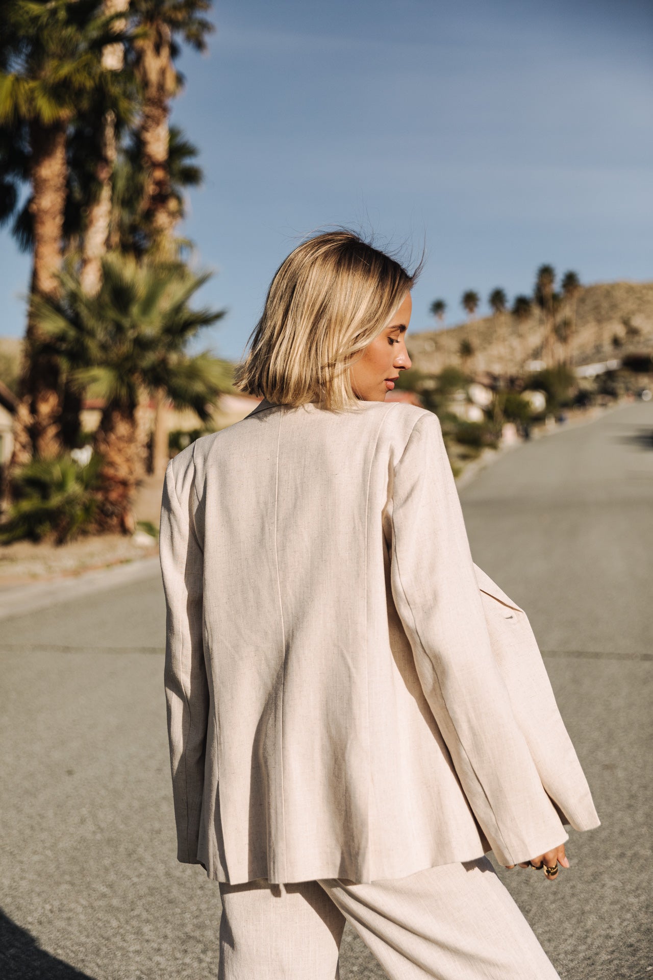 

Straight linen blazer Woman Bernie simply taupe | Freeman T. Porter