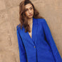 

Straight linen blazer Woman Bernie dazzling blue | Freeman T. Porter