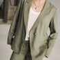

Blazer recto de lino Mujer Bernie Plain Linen deep lichen green | Freeman T. Porter