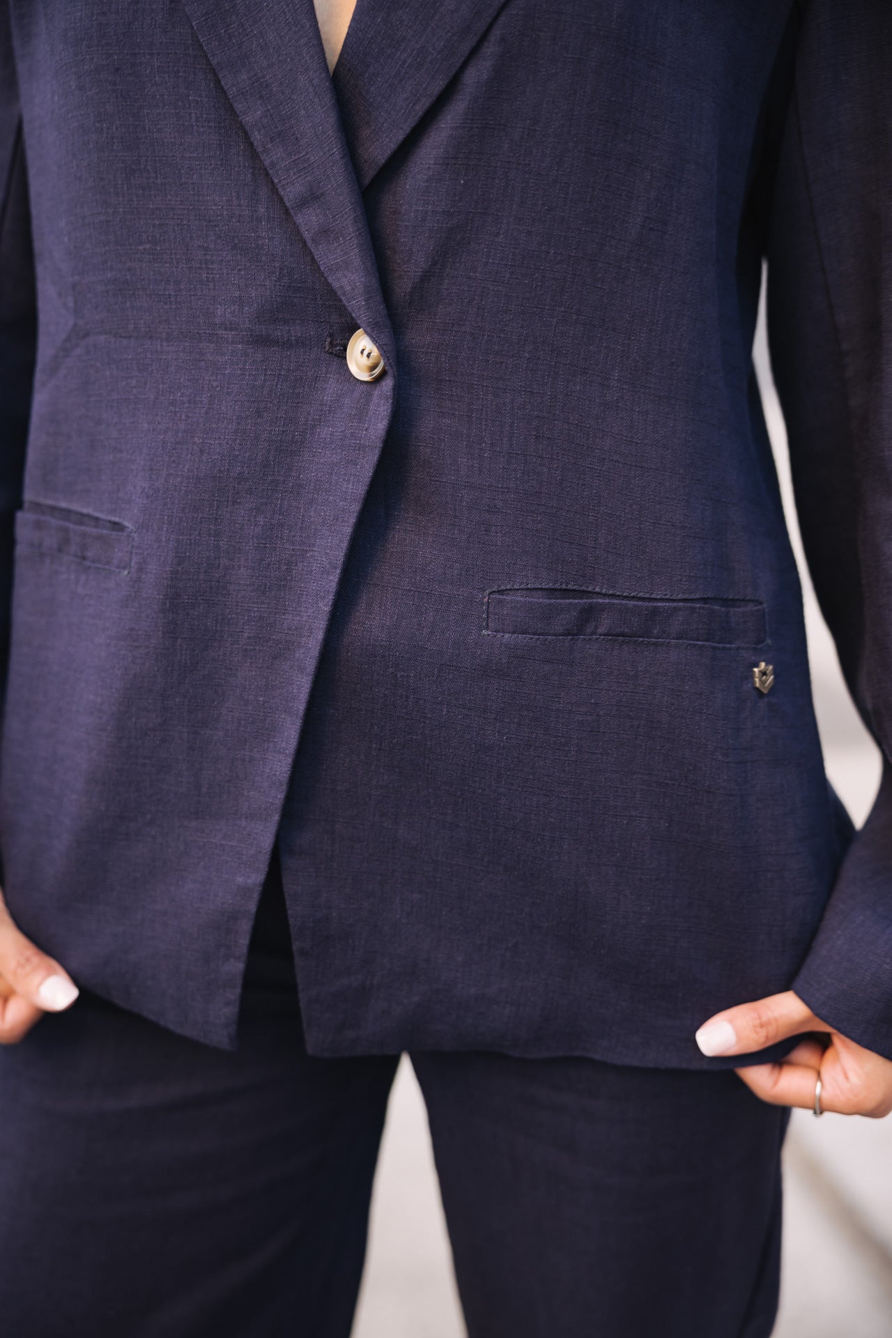 

Straight linen blazer Woman Bernie peacoat | Freeman T. Porter