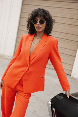 

Gerader Blazer aus Leinen Damen Bernie Plain Linen tigerlily | Freeman T. Porter