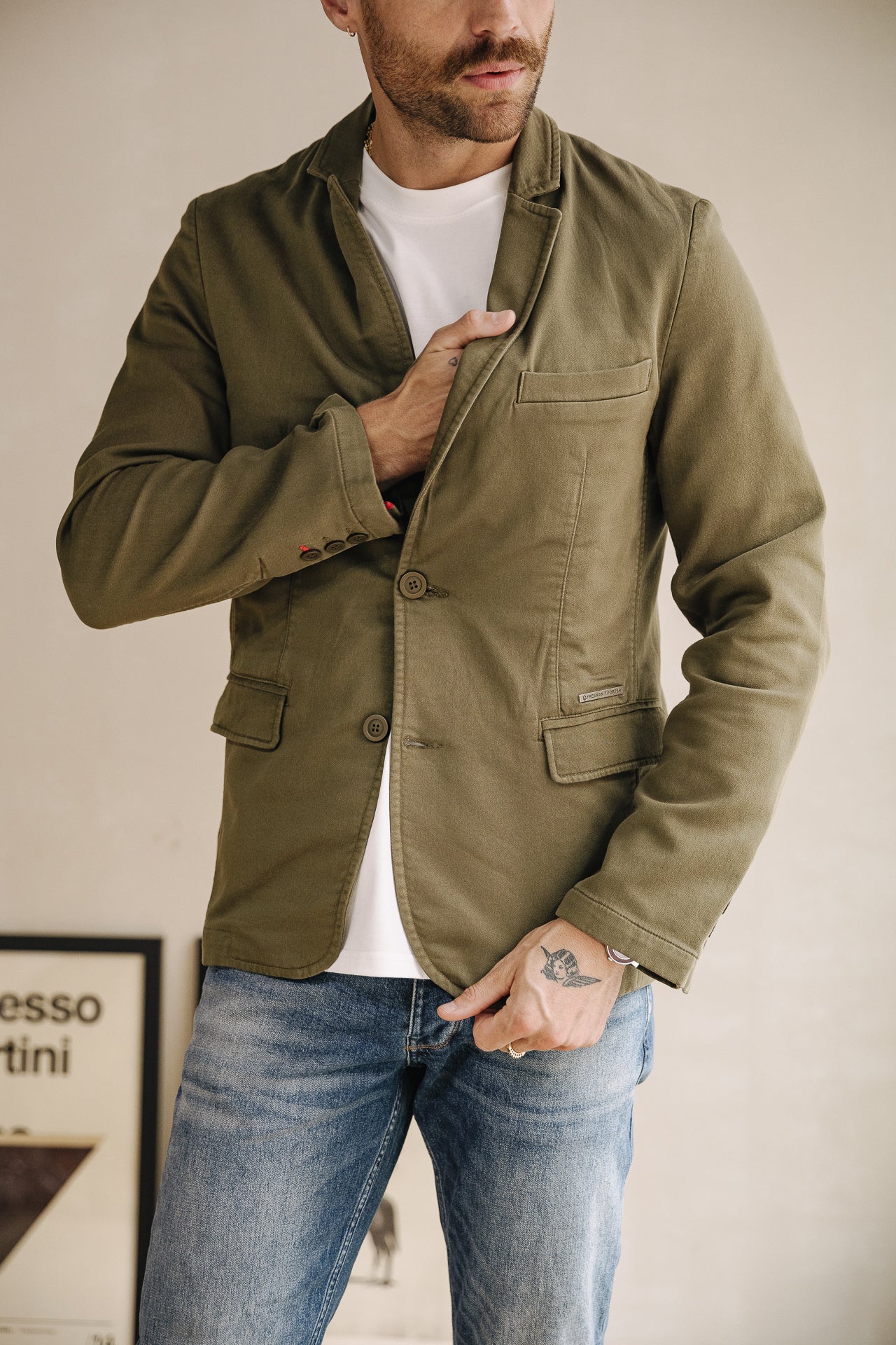 

Americana slim fit Hombres Barry Epic olive night | Freeman T. Porter