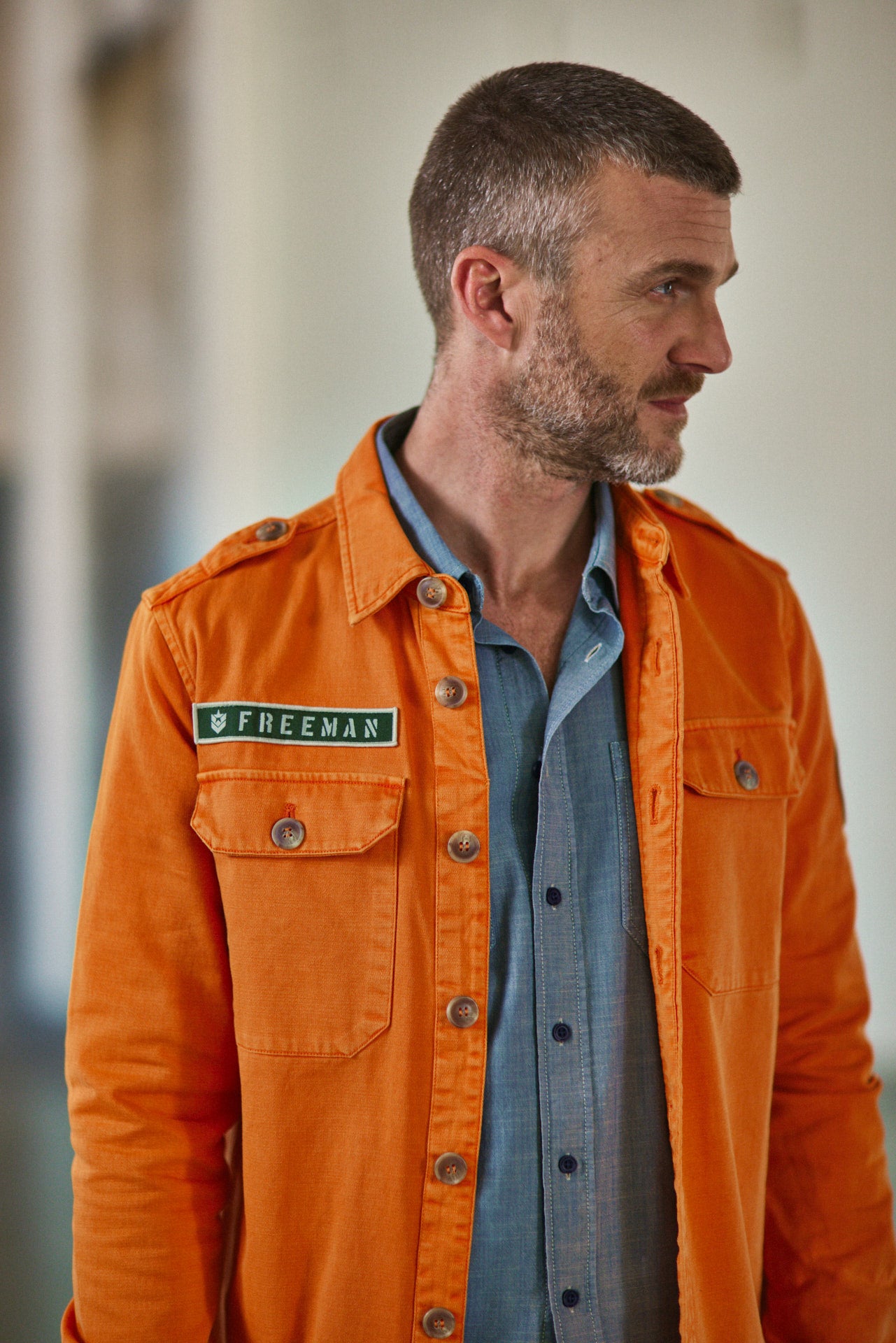 

Veste surchemise Homme Raven Scrapper tangerine tango | Freeman T. Porter