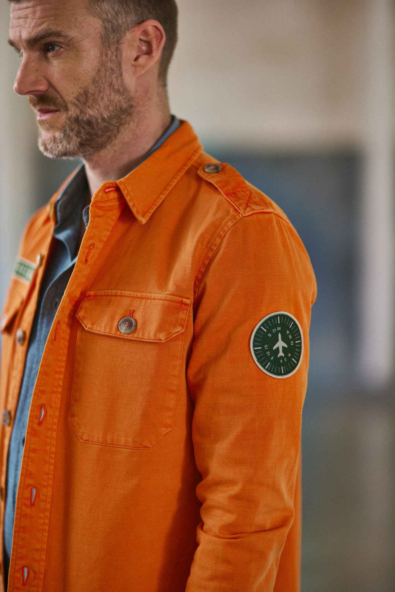 

Veste surchemise Homme Raven Scrapper tangerine tango | Freeman T. Porter