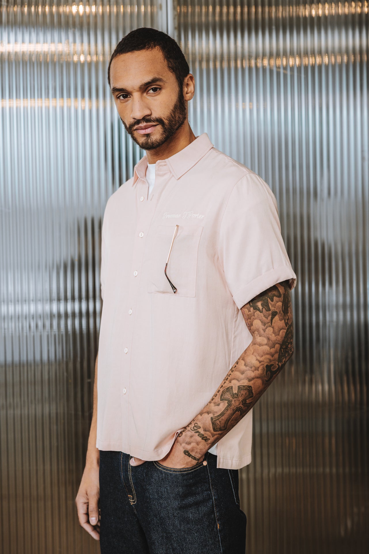 

Chemise brodée Homme Marco Miami light pink | Freeman T. Porter