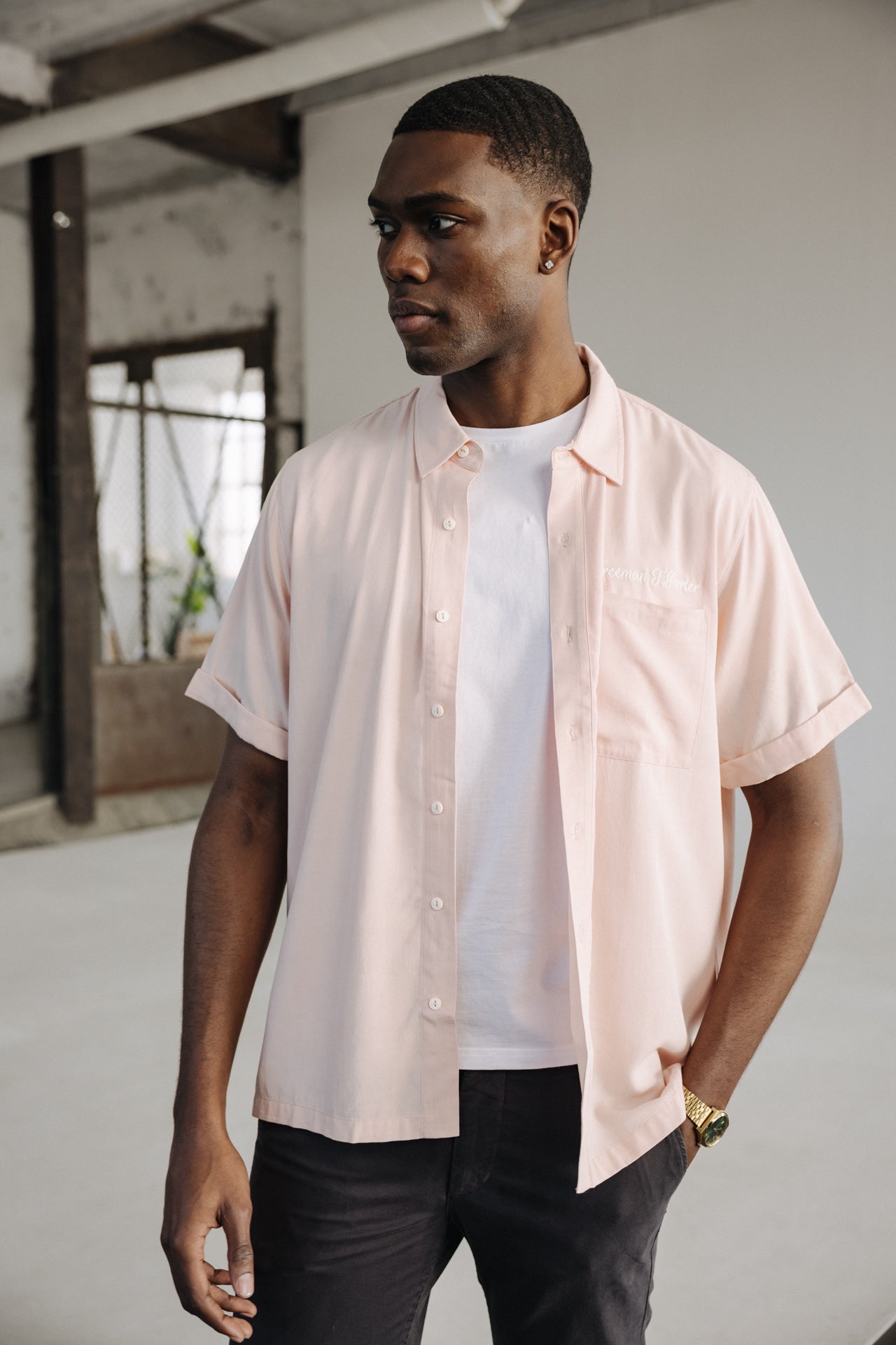 

Embroidered shirt Men Marco Miami light pink | Freeman T. Porter
