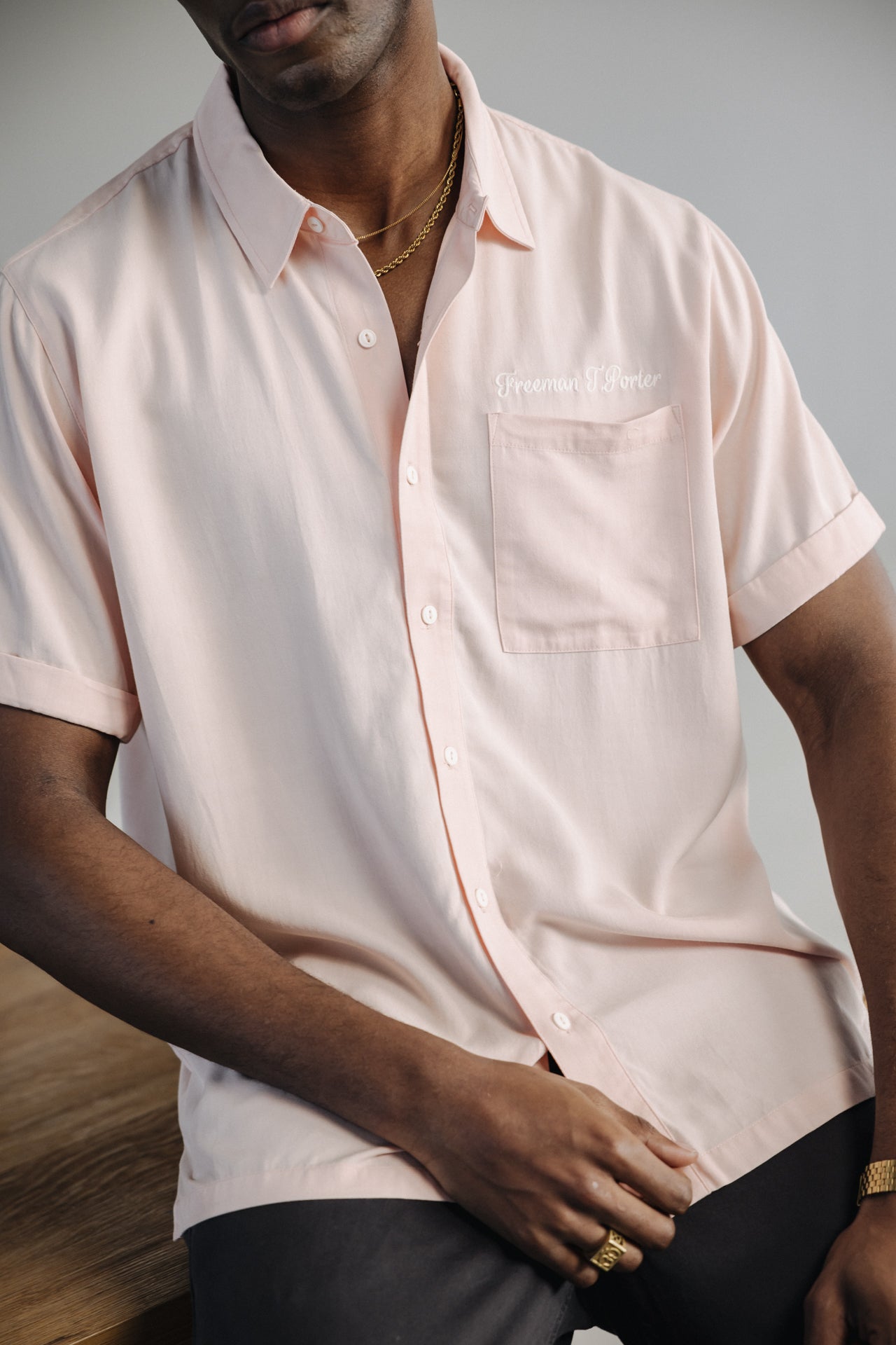 

Embroidered shirt Men Marco Miami light pink | Freeman T. Porter