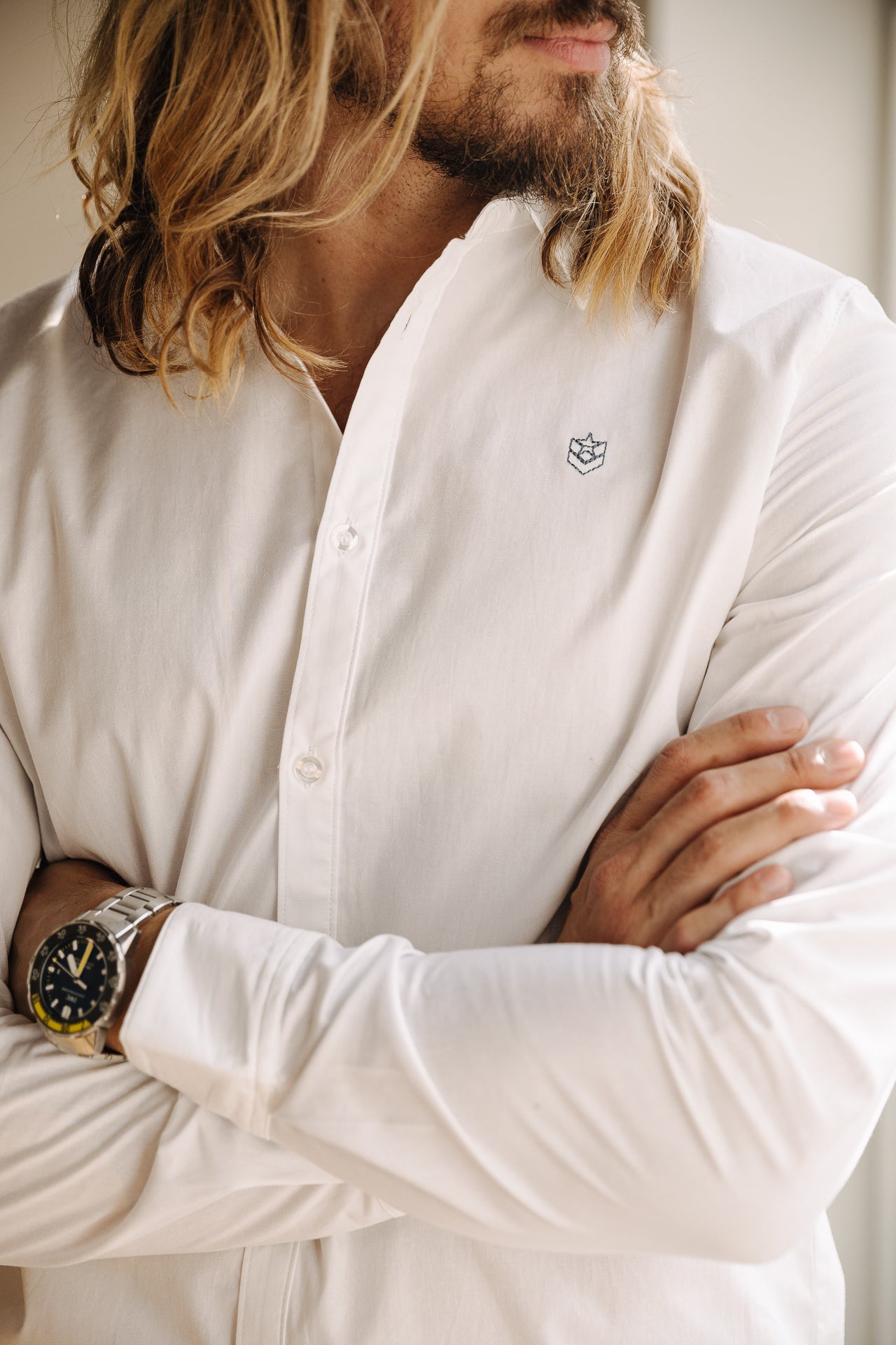 

Chemise ajustée Homme Yoris Poplin bright white | Freeman T. Porter