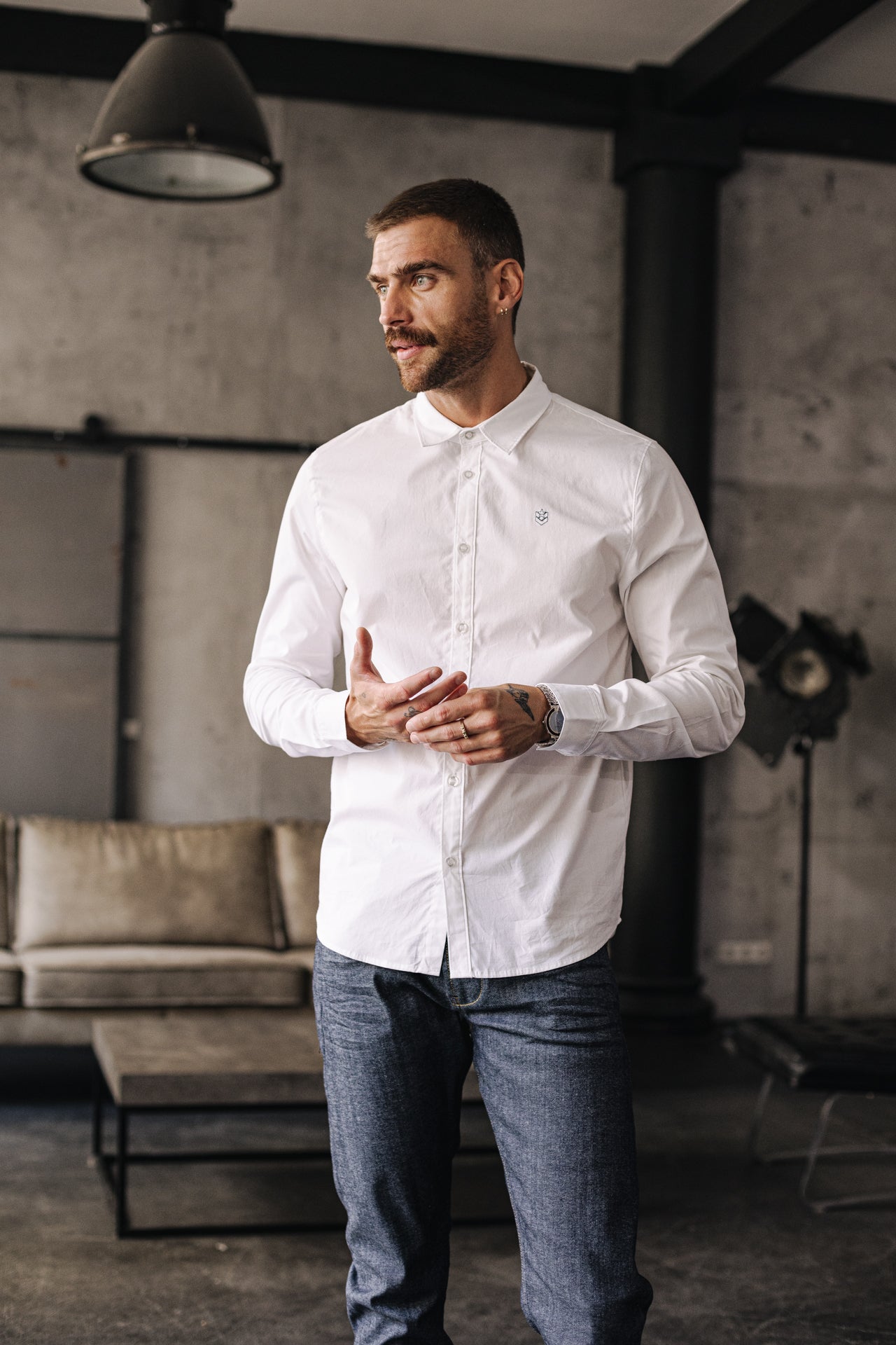 

Chemise ajustée Homme Yoris Poplin bright white | Freeman T. Porter