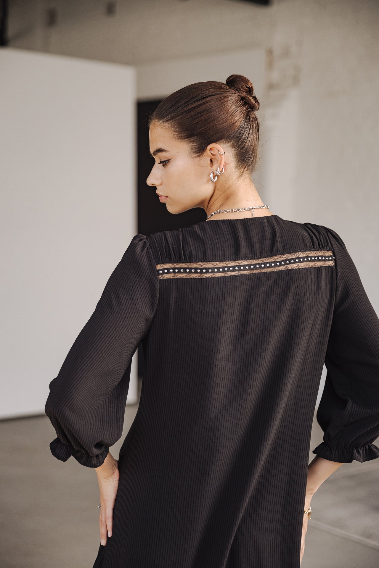 

Robe courte ample Frau Juna Voile black | Freeman T. Porter