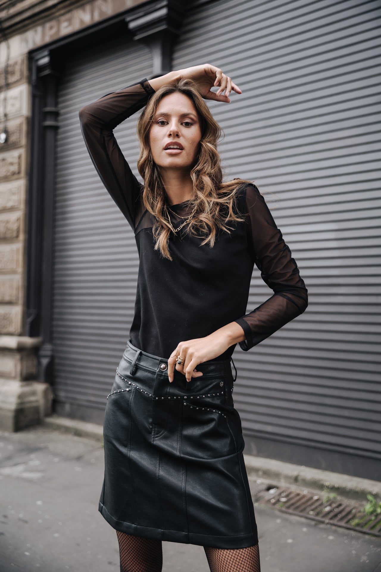 

Jupe simili cuir Mujer Zelya Biker black | Freeman T. Porter