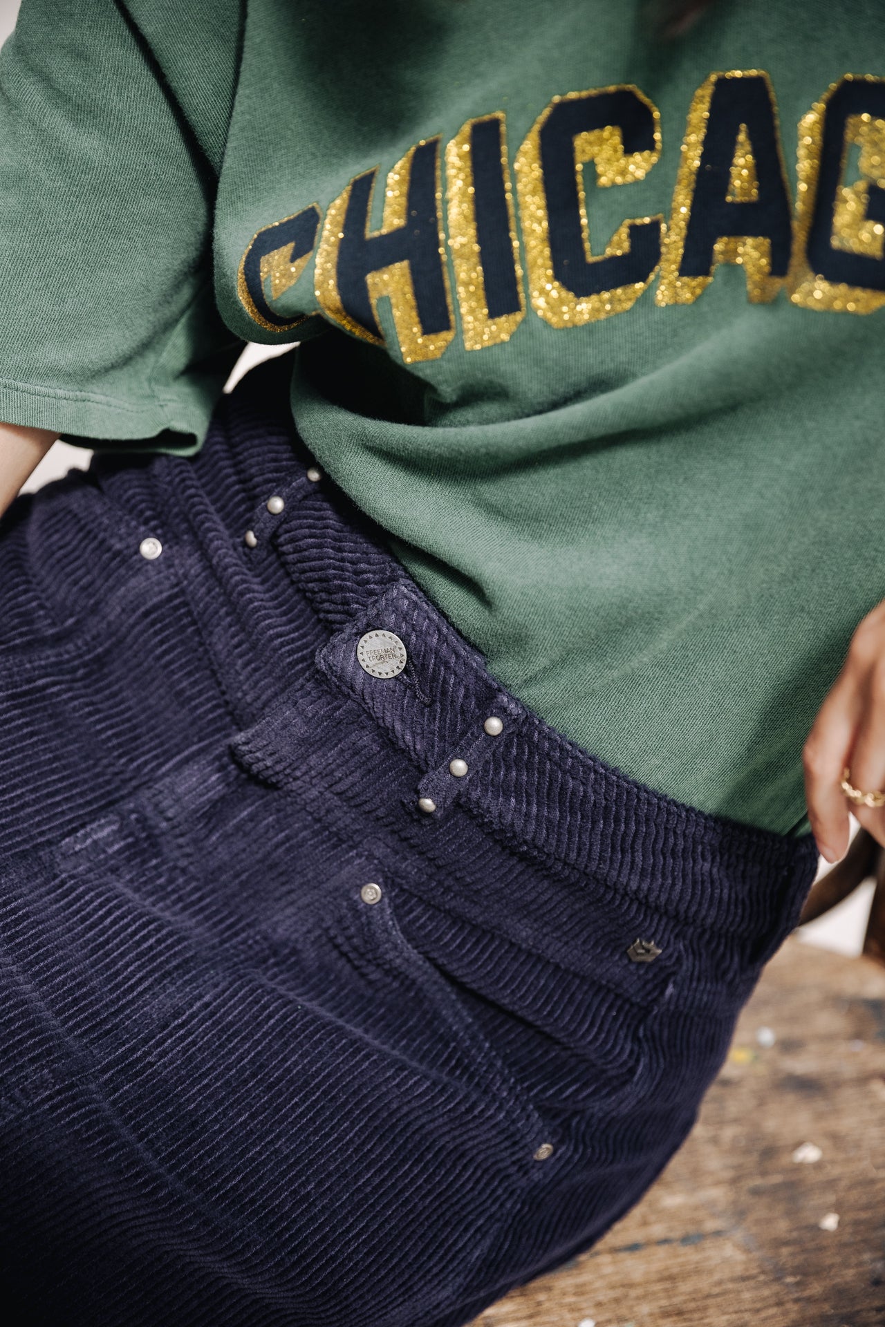 

Corduroy skirt Women Zelya Veluto maritime blue | Freeman T. Porter
