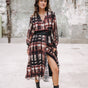 

Robe longue cache-cœur Frau Rosella Blurry Gingham original | Freeman T. Porter