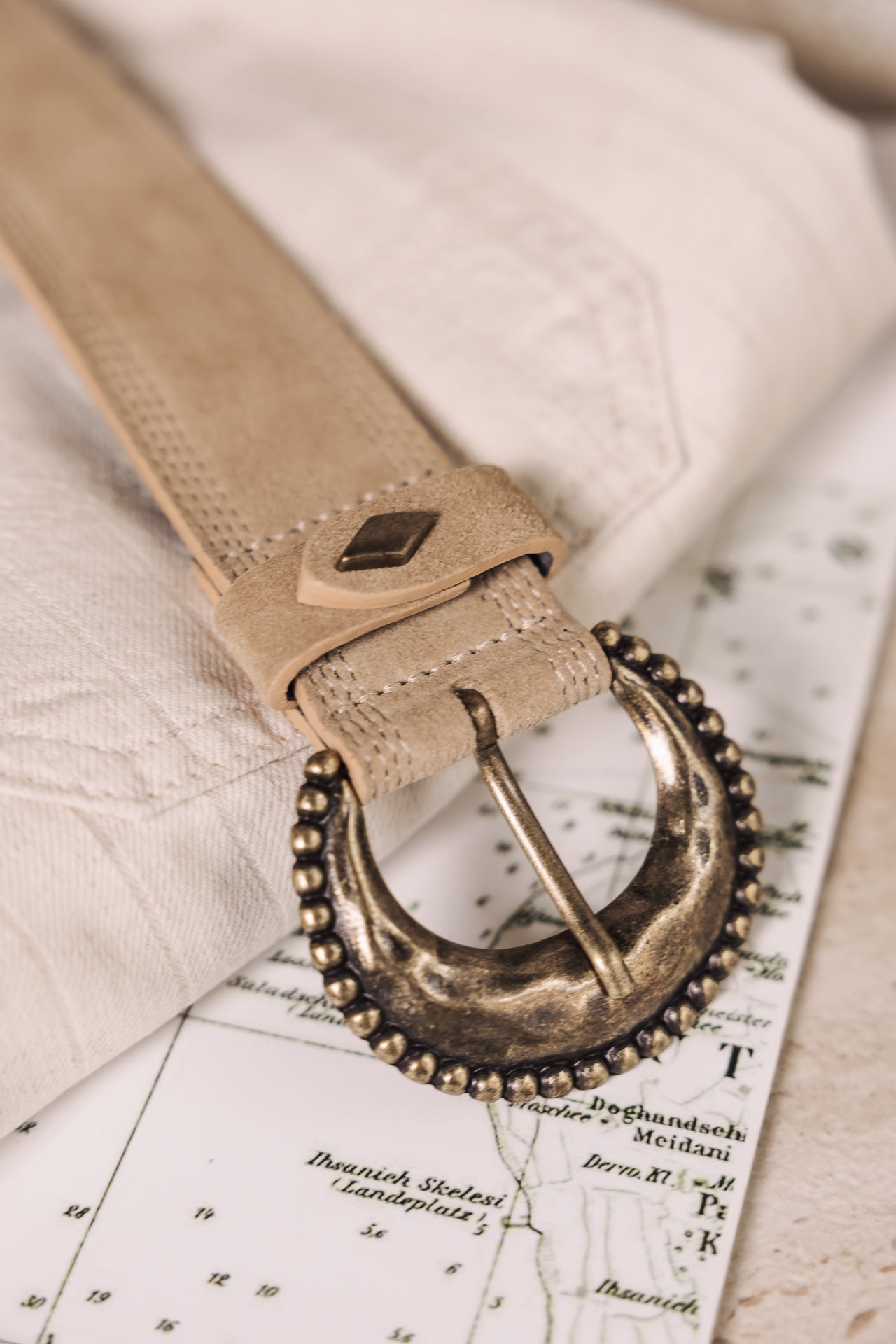 

Leather belt Woman Kalea beige | Freeman T. Porter