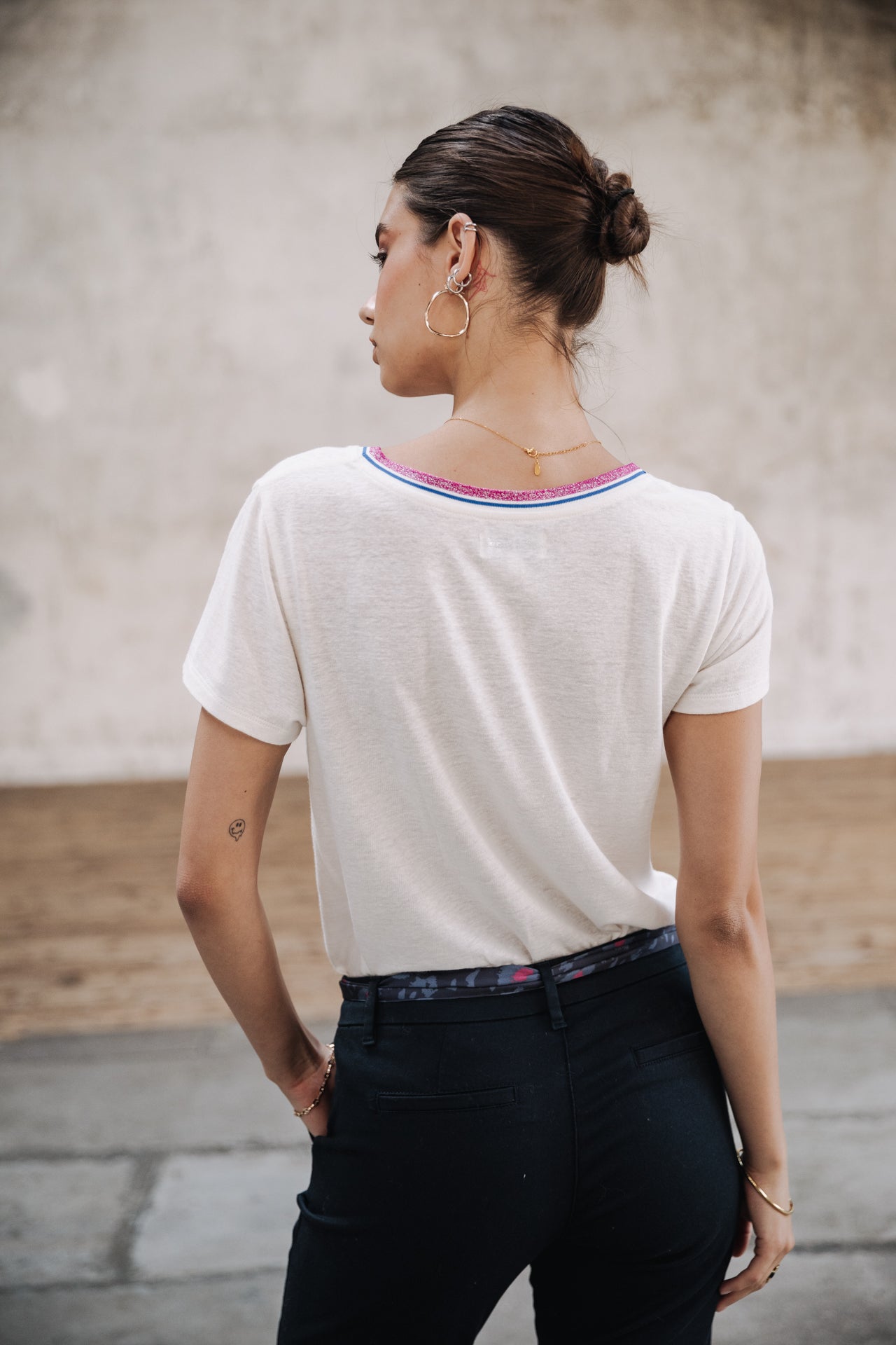 

T-shirt col V Femme Tonia Linen white | Freeman T. Porter