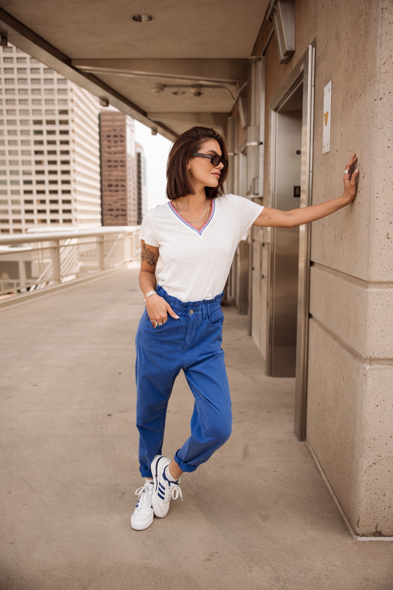 

V-neck T-shirt Woman Tonia Linen white | Freeman T. Porter