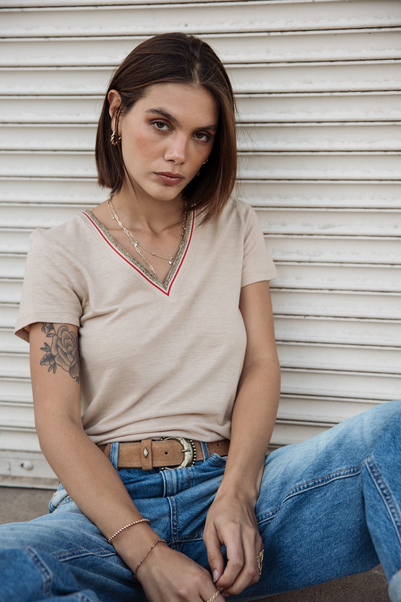   
            

T-shirt col V Femme Tonia Linen irish cream | Freeman T. Porter
          