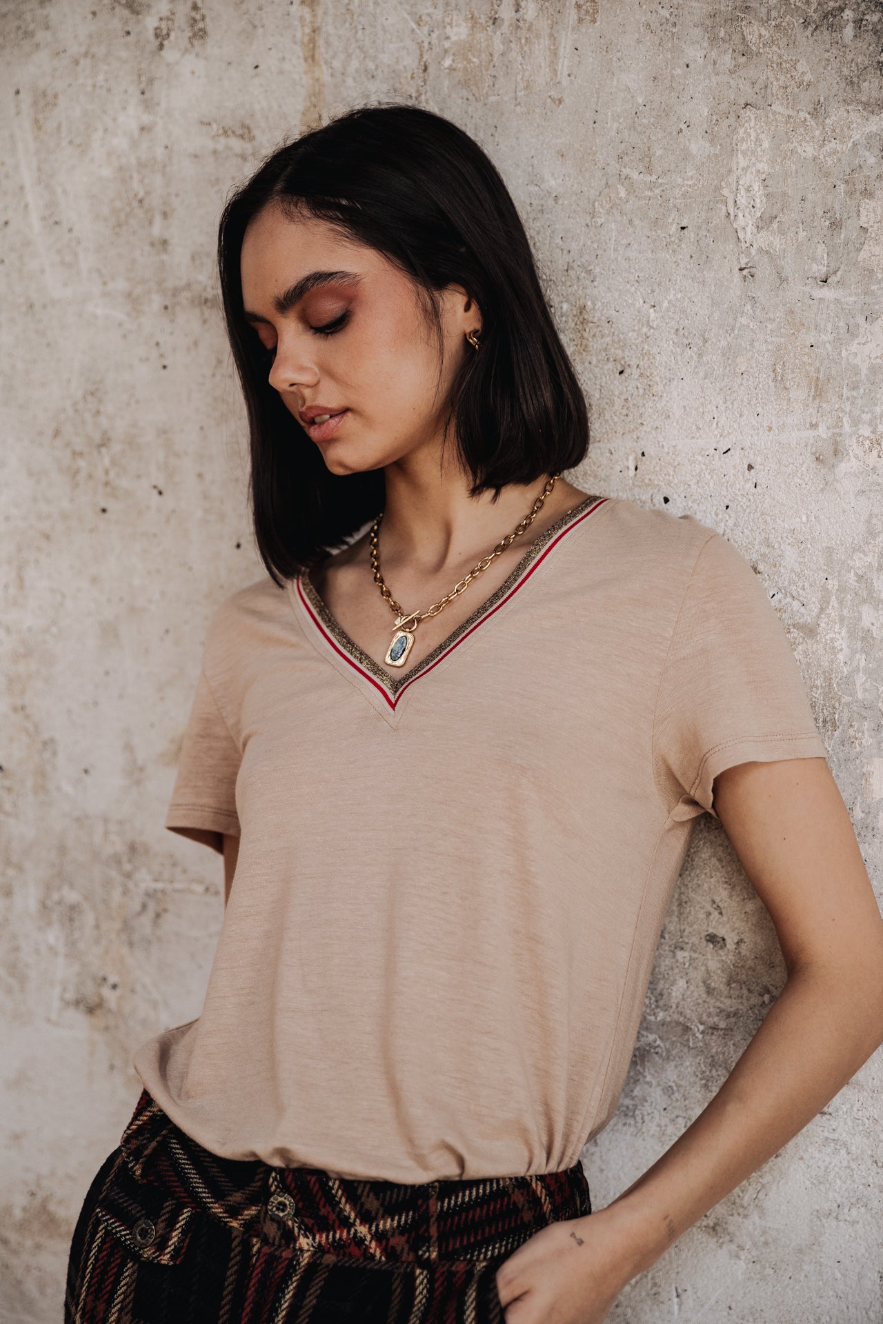 

T-shirt col V Femme Tonia Linen irish cream | Freeman T. Porter