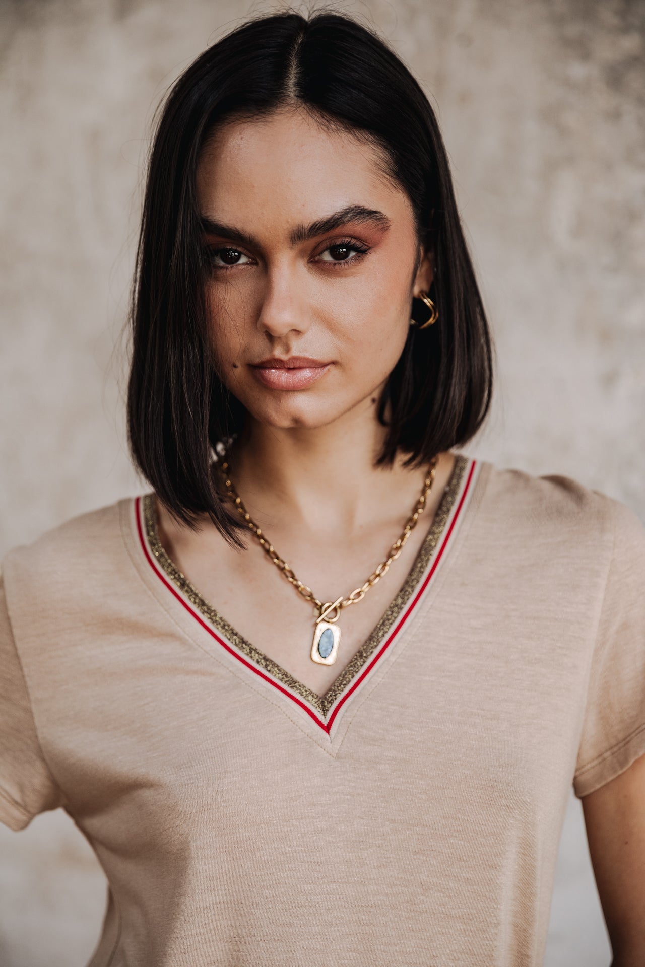 

T-shirt col V Femme Tonia Linen irish cream | Freeman T. Porter