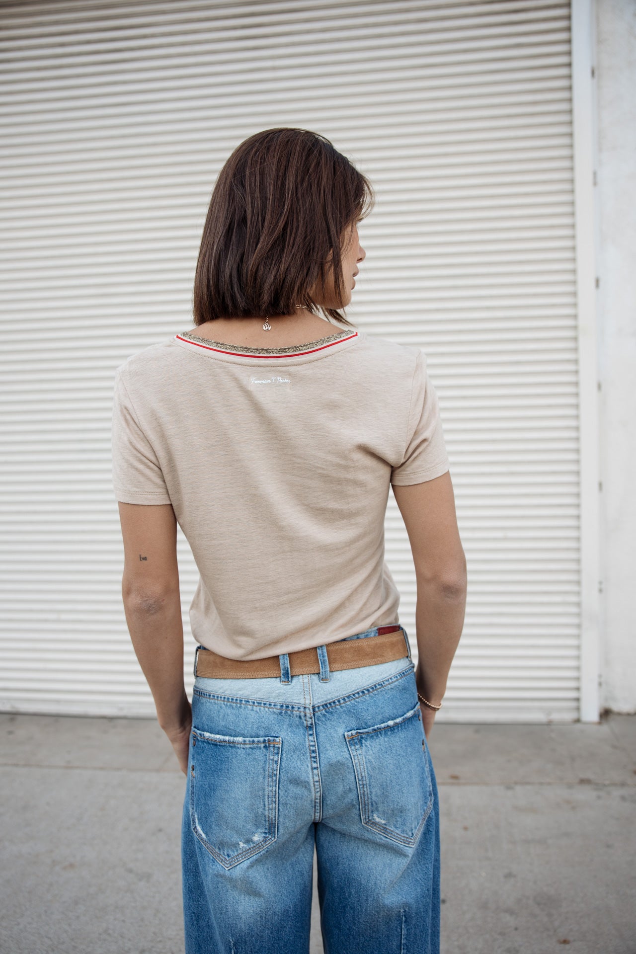 

T-shirt col V Femme Tonia Linen irish cream | Freeman T. Porter
