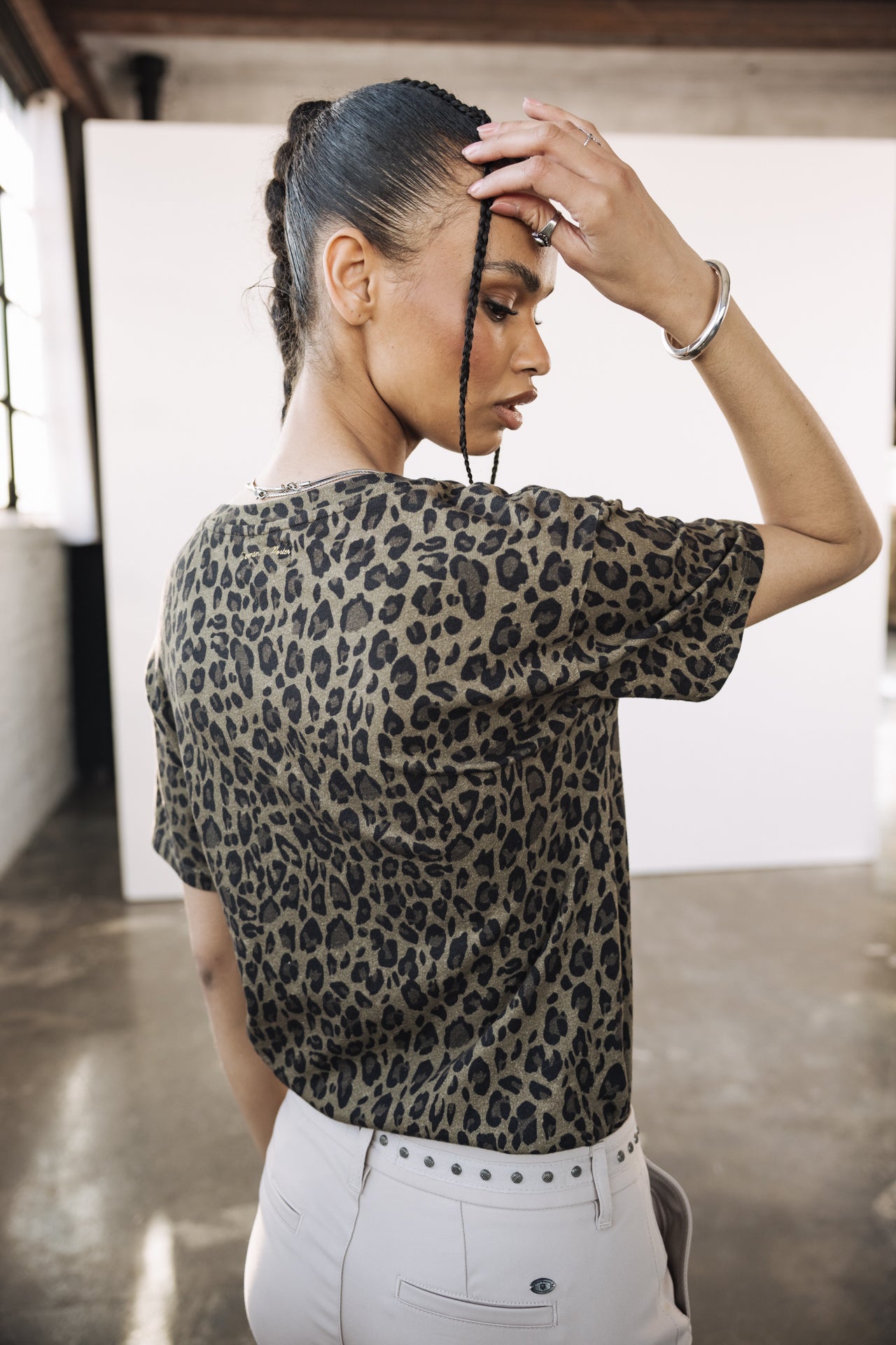 

Printed T-shirt Woman Suria Leo Chicago khaki | Freeman T. Porter