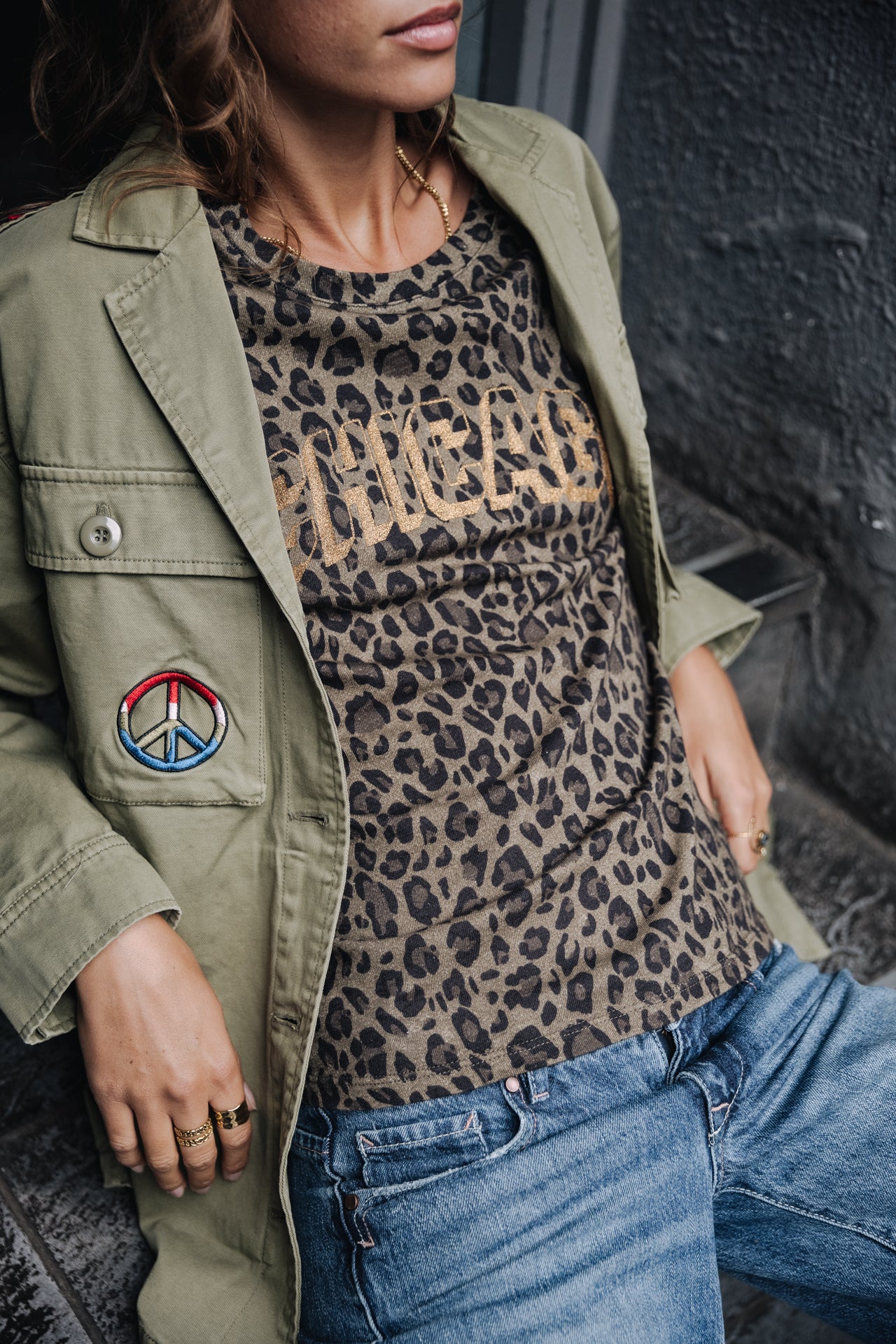 

T-shirt imprimé Femme Suria Leo Chicago khaki | Freeman T. Porter