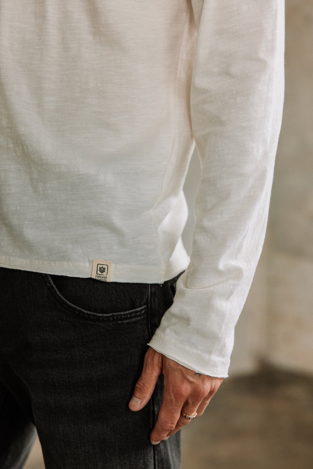 

T-shirt en jersey flammé Homme Leandro ML Kansas off white | Freeman T. Porter